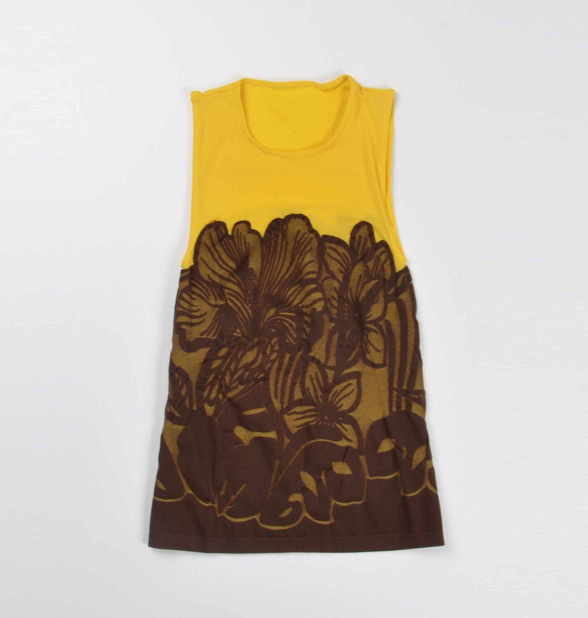 Wolford Wolford Floral Glam Yellow Sleeveless Stretch Top Size S / US 4 / IT 40 - 3 Thumbnail