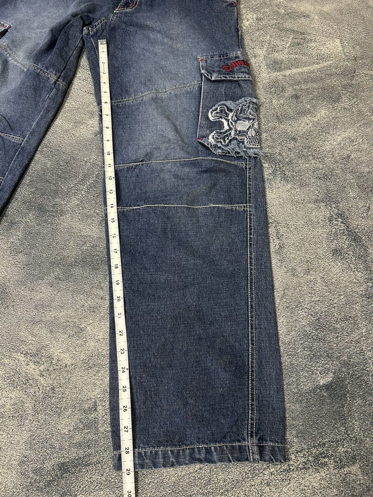 DrunknMunky Y2k Vtg Drunknmunky Baggy Jeans Embroidered Skull Size US 28 / EU 44 - 16 Thumbnail