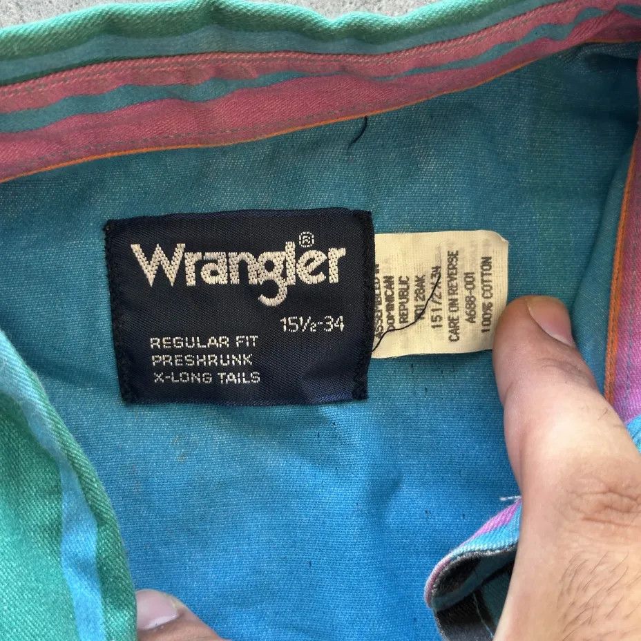 Wrangler Vintage Wrangler Brushpopper Western Striped Button Shirt Size US L / EU 52-54 / 3 - 4 Thumbnail