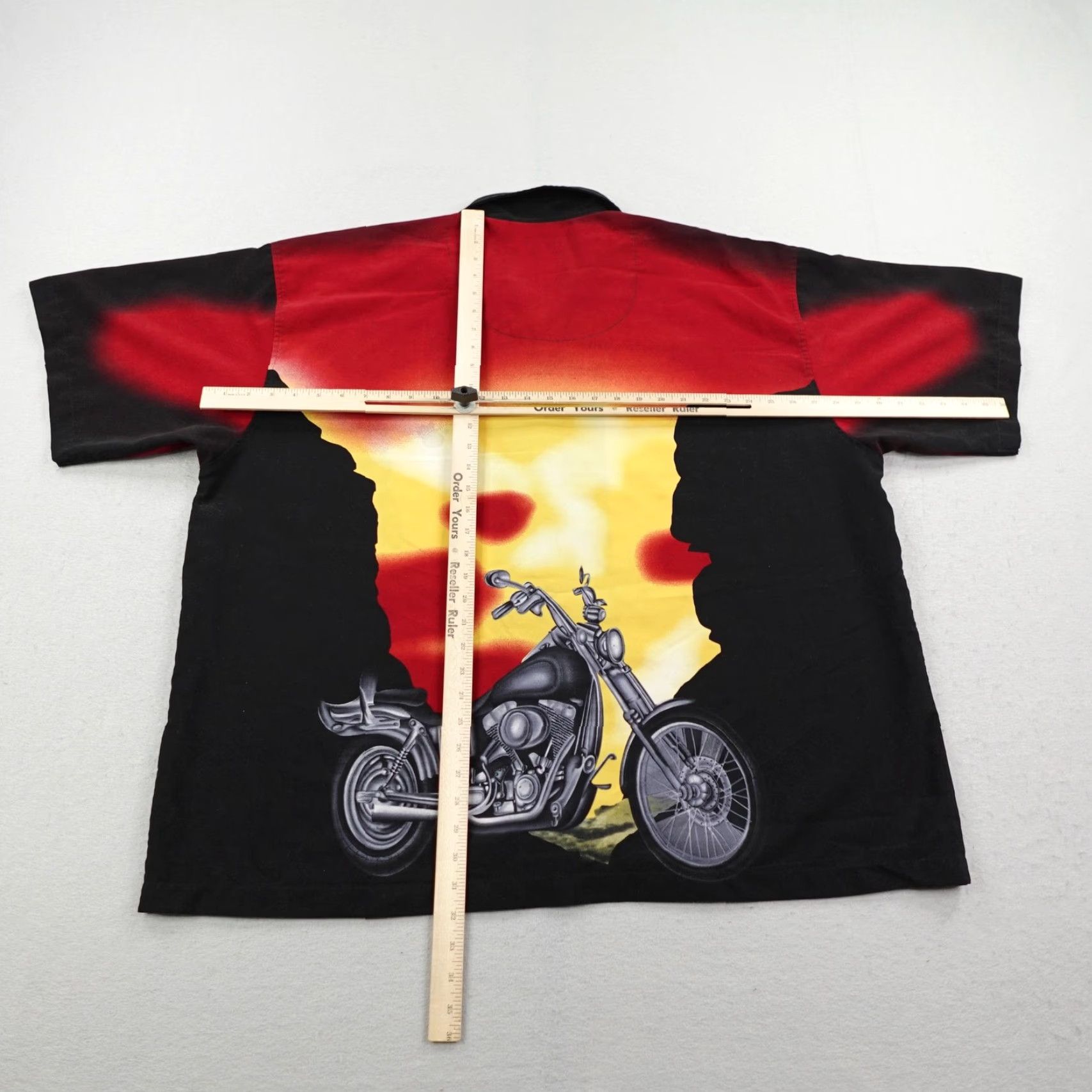 Vintage VINTAGE No Boundaries Shirt 3XL Black Red Button-Up Camp Motorcycle Biker Y2K Mens Size US XXL / EU 58 / 5 - 6 Thumbnail