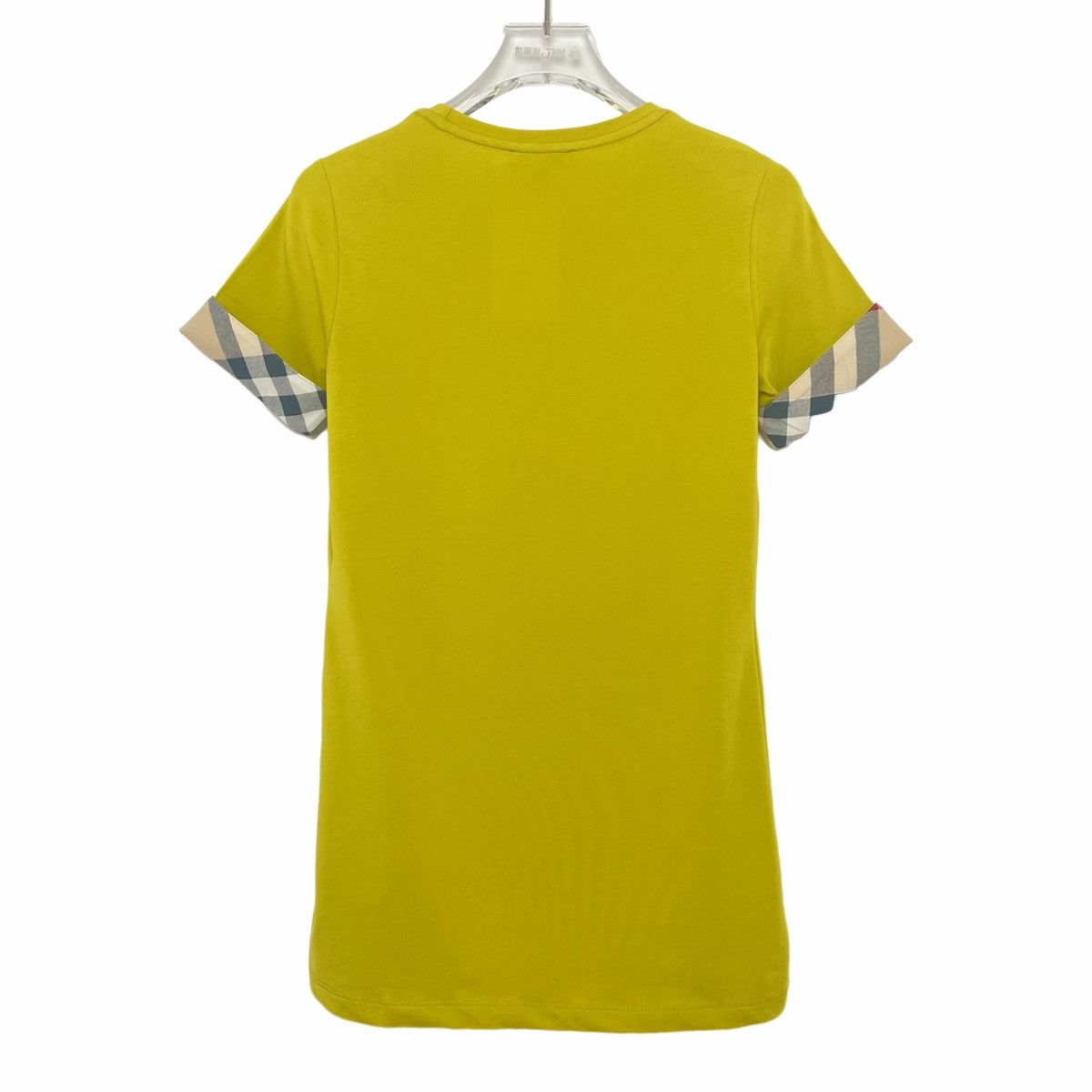 Burberry Burberry Lemon Yellow Check Cuff Short Sleeve T-Shirt K26WX Size S / US 4 / IT 40 - 2 Thumbnail