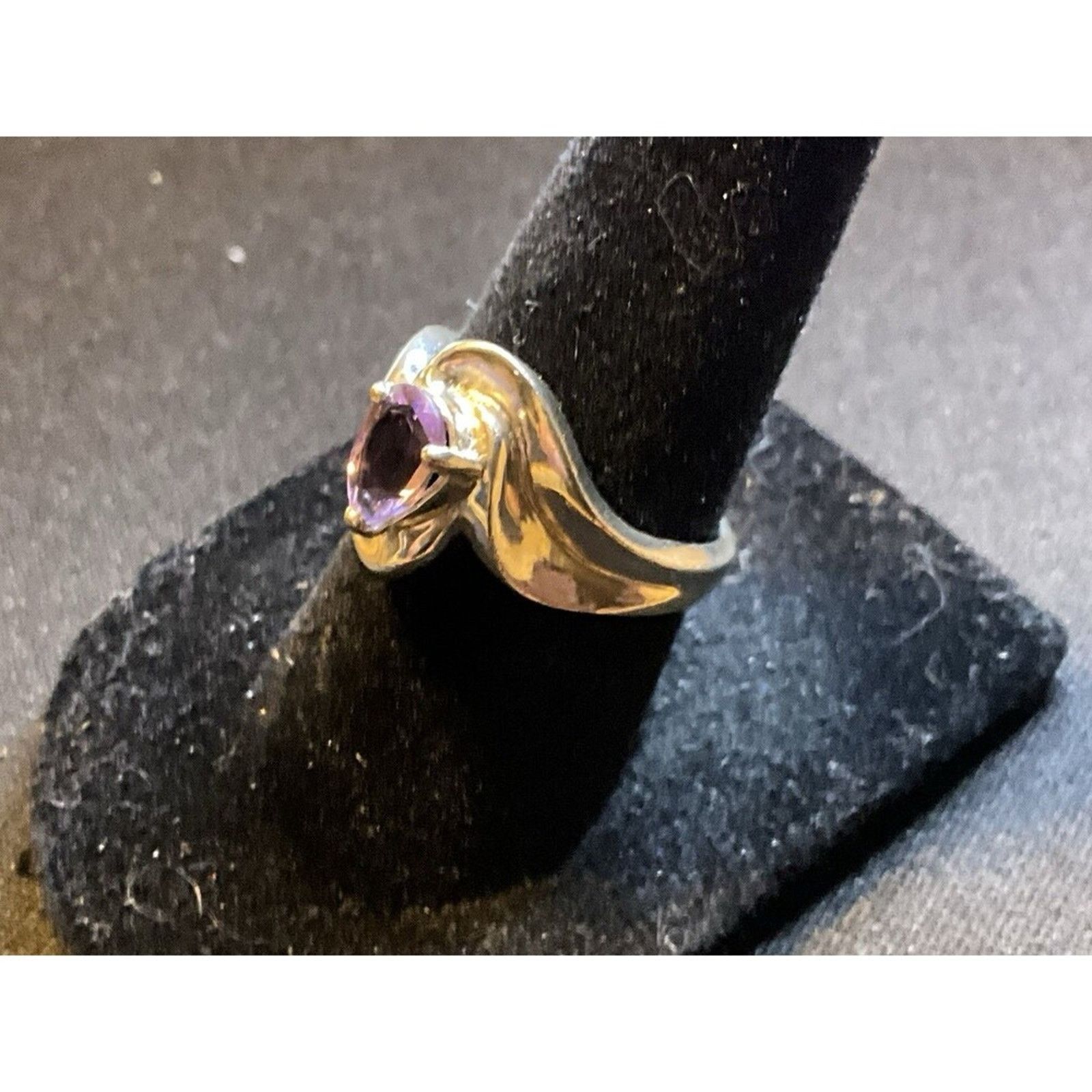 Other 925 Sterling Silver Amethyst Ring Size 6.5 Size ONE SIZE - 3 Thumbnail