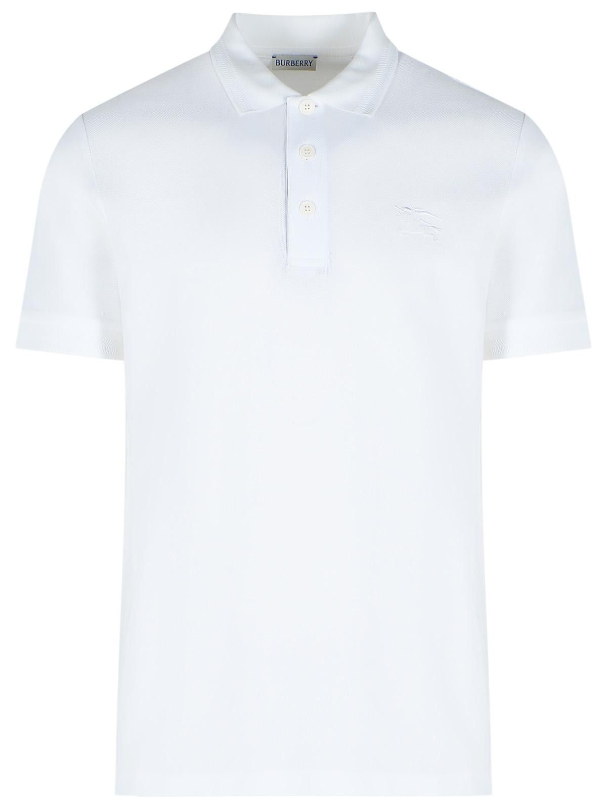 Burberry BURBERRY 'Eddie' White Cotton Polo Shirt Size US XL / EU 56 / 4 - 1 Thumbnail