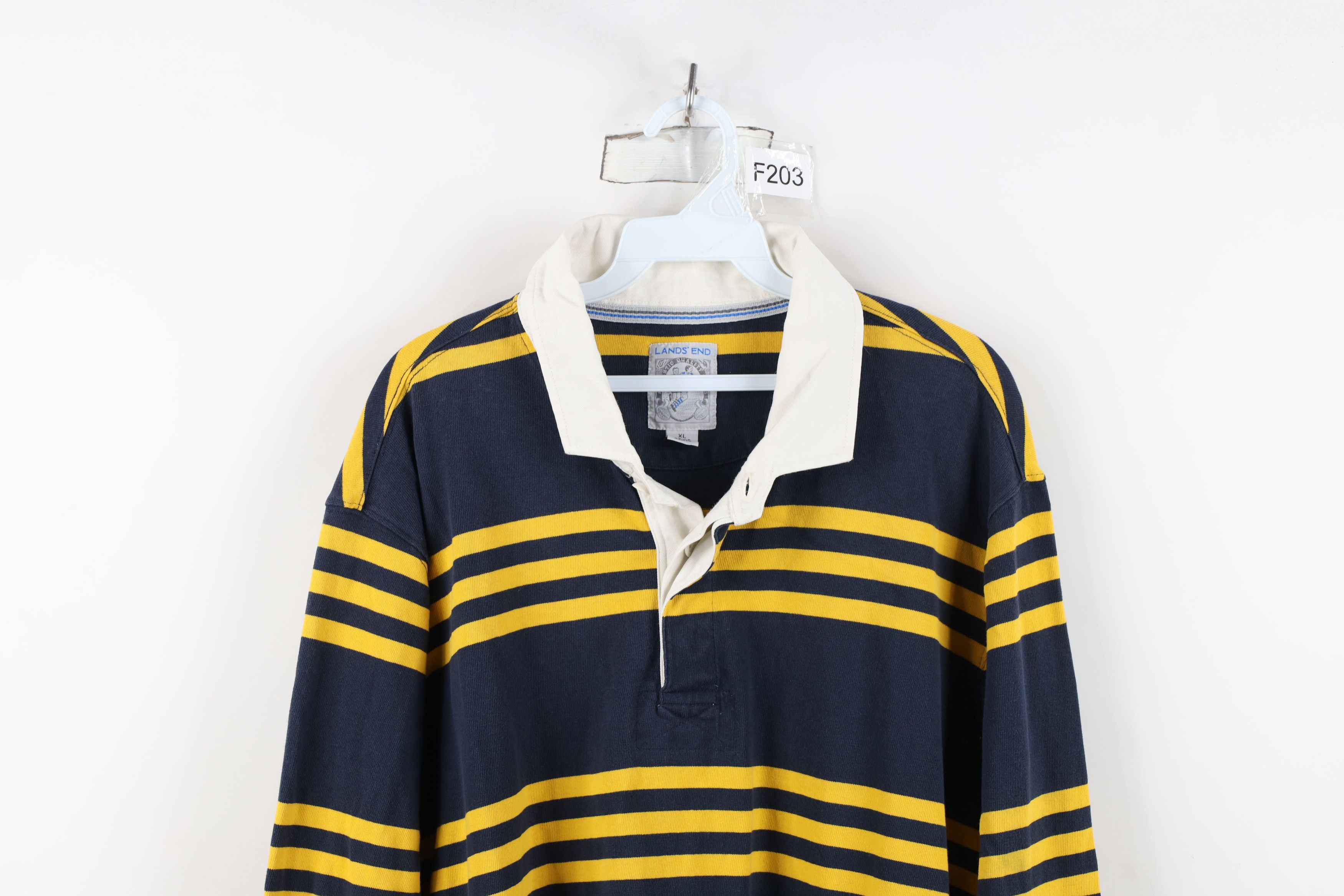 Lands' End Vintage 90s Lands End Heavyweight Long Sleeve Polo Shirt Size US XL / EU 56 / 4 - 2 Thumbnail