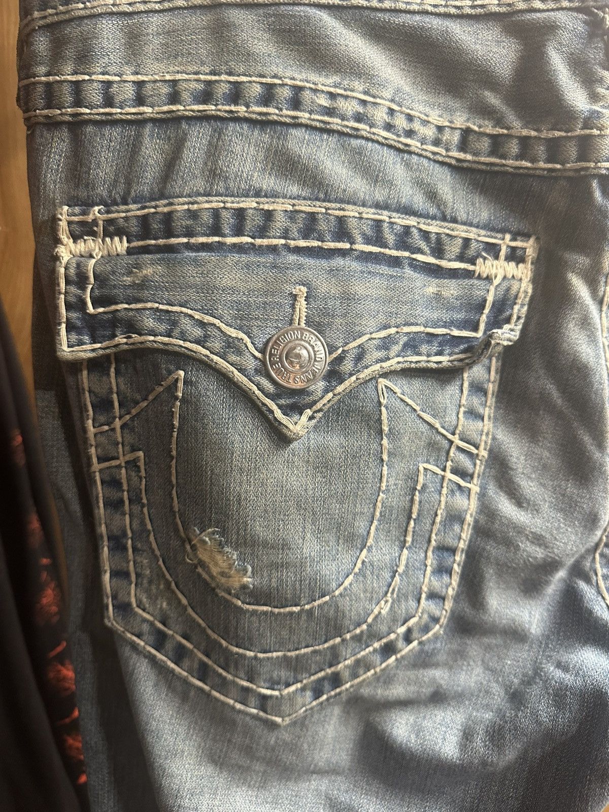 True Religion × Vintage True Religion Distressed Flared Jeans Size US 38 / EU 54 - 2 Thumbnail