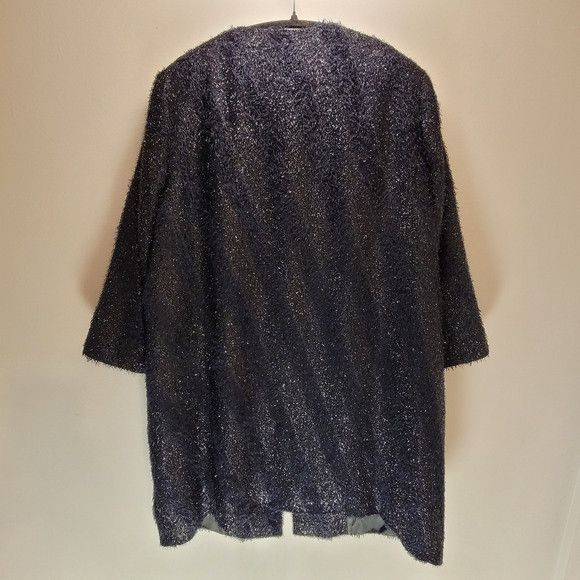 Other Persona by Marina Rinaldi long navy blue jacket sequins - xl Size XL / US 12-14 / IT 48-50 - 3 Thumbnail