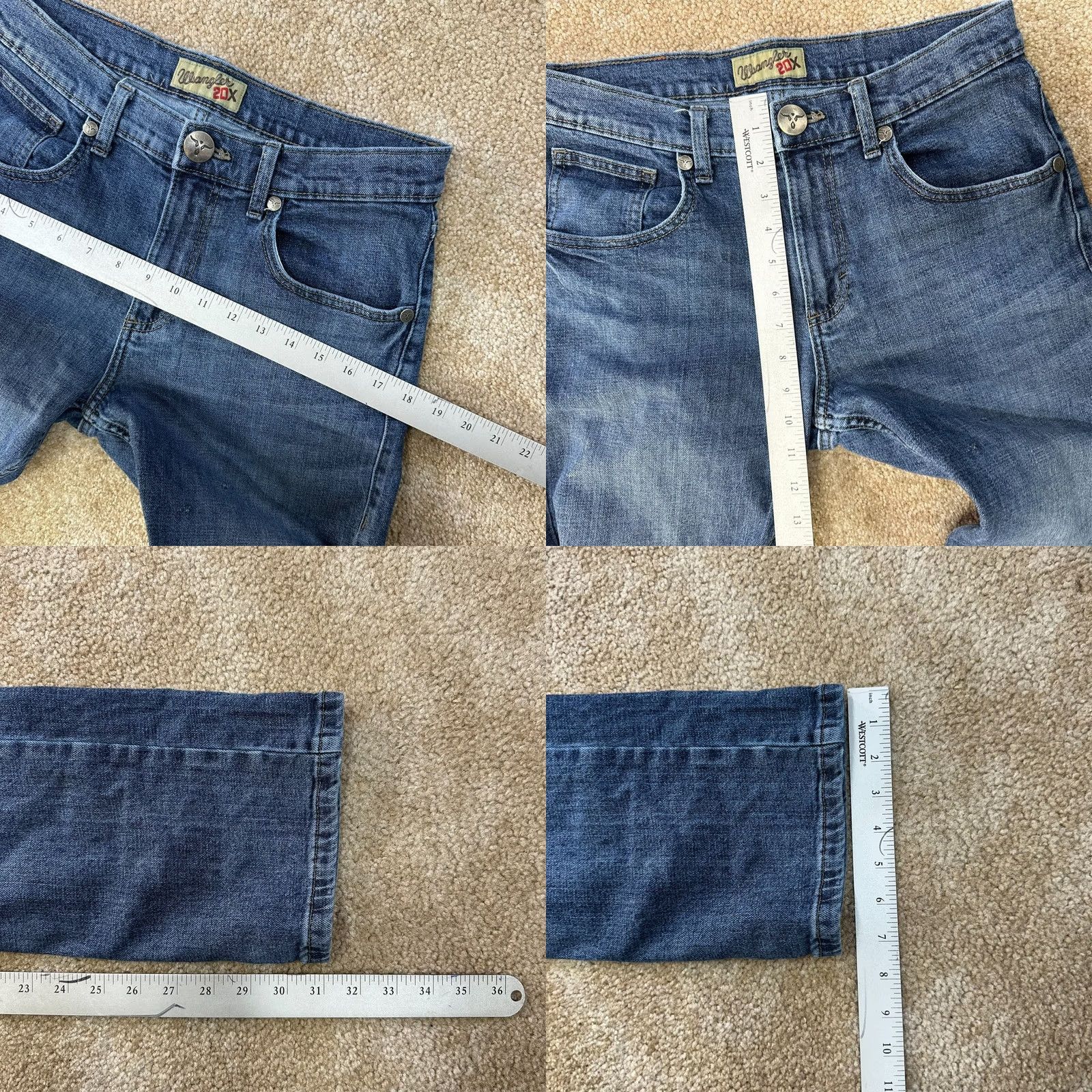 Wrangler VINTAGE Wrangler 20X Jeans Men 29x32 Cowboy Bootcut Denim Blue 5-Pocket W Logo Mens Size US 29 - 9 Thumbnail