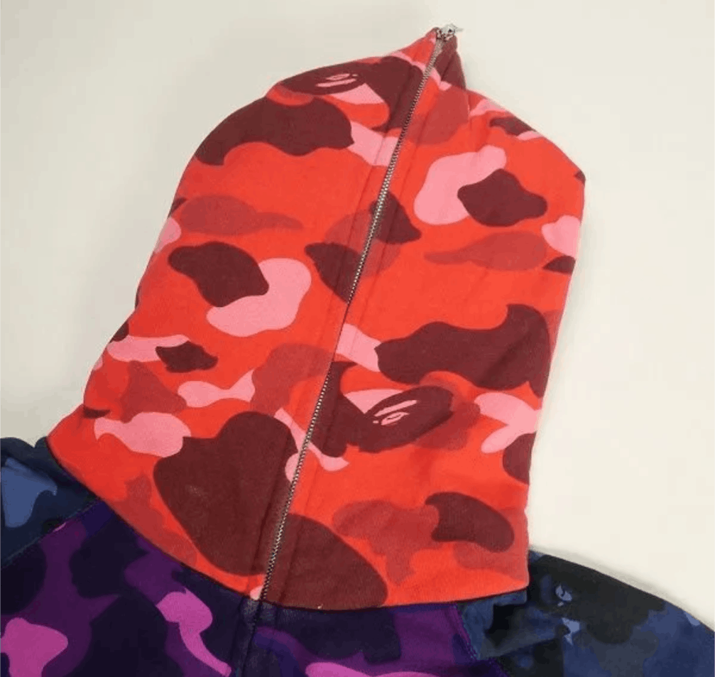 Bape Bape Vintage mid 2000s crazy camo full zip hoodie Size US L / EU 52-54 / 3 - 7 Thumbnail