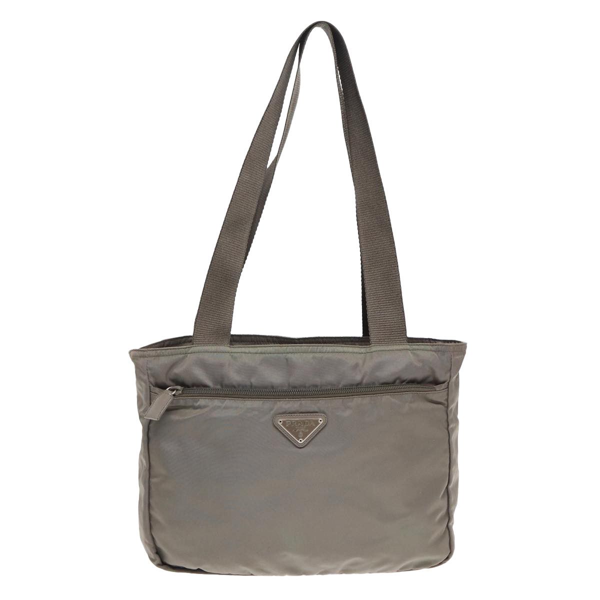 Prada Tessuto Grey Synthetic Tote Bag (Pre-Owned) Size ONE SIZE - 1 Thumbnail