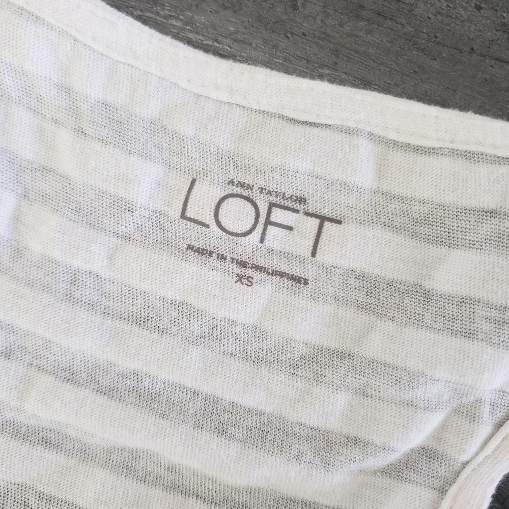 Designer White Tonal Striped LOFT Draped Vest Size XS / US 0-2 / IT 36-38 - 3 Thumbnail