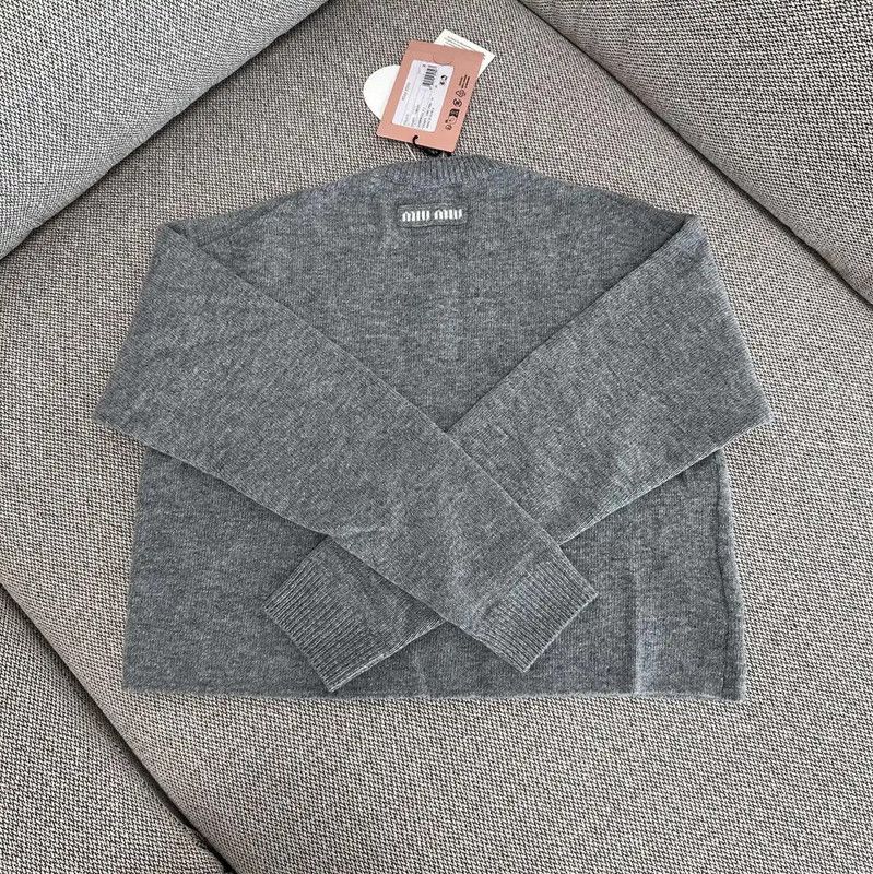Miu Miu Miu Miu Light Gray Wool Pullover Sweater 0089 Size S / US 4 / IT 40 - 1 Thumbnail