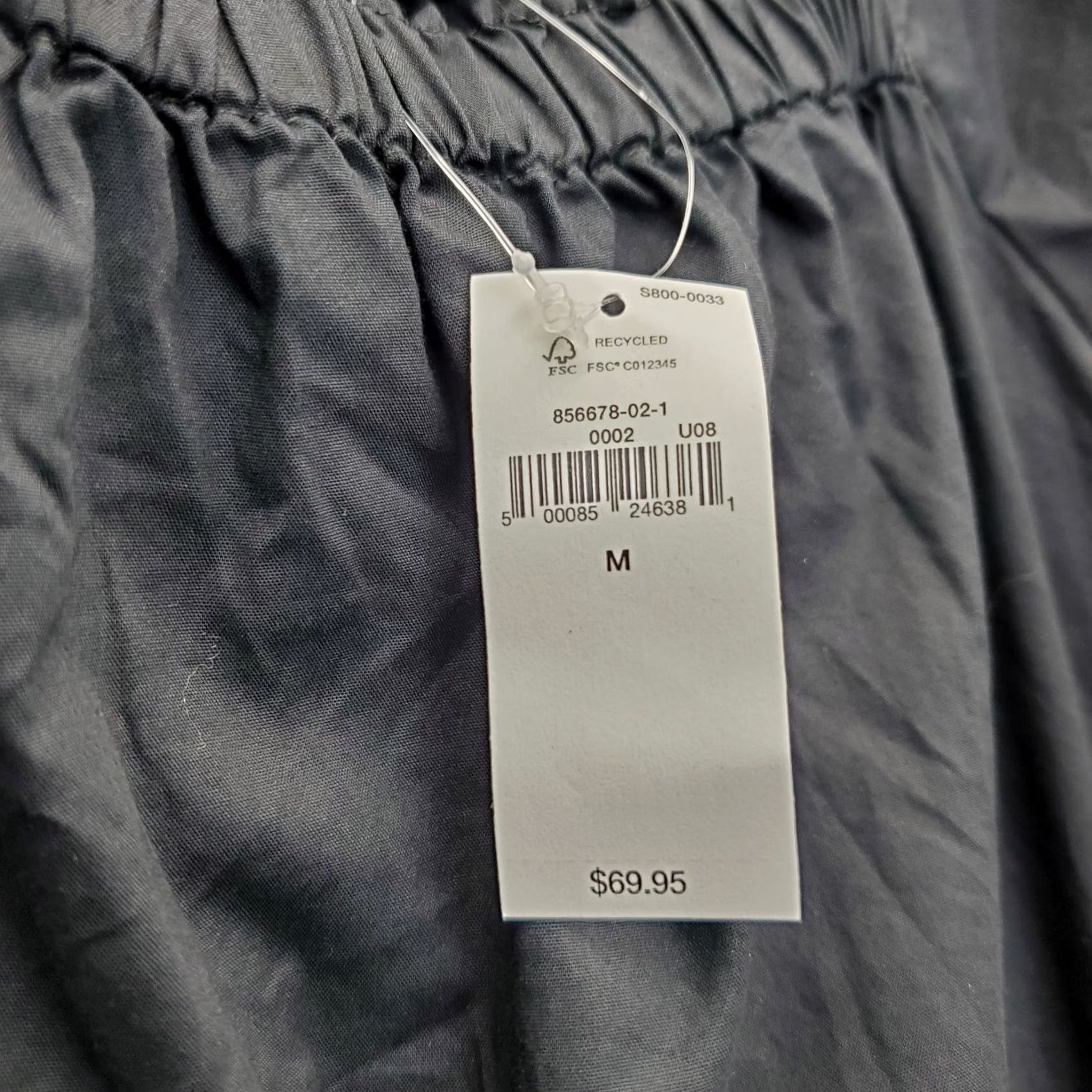 Gap Gap Womens A-Line Dress M Black Solid Off the Shoulder Pleated Pullover Size M / US 6-8 / IT 42-44 - 7 Thumbnail