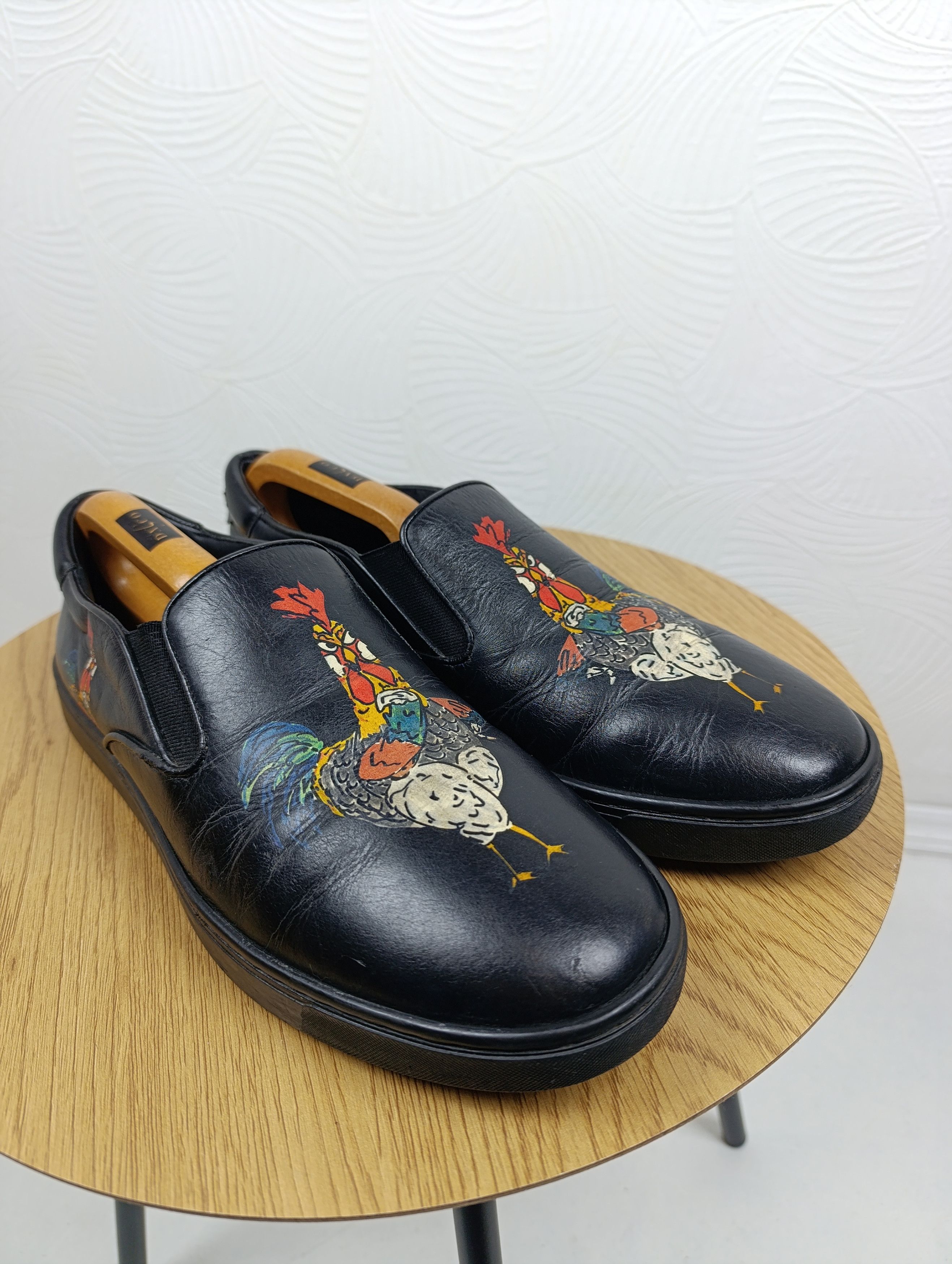 Dolce & Gabbana DOLCE GABBANA COCKEREL PRINT LEATHER SLIP-ON Size US 8 / EU 41 - 3 Thumbnail