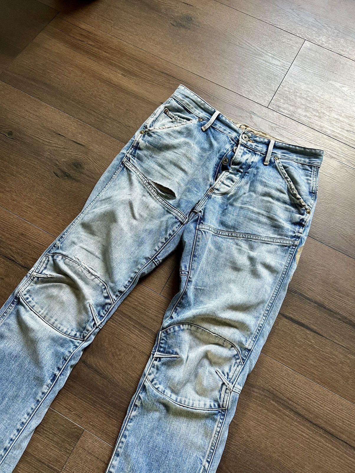 G-Star Vintage Gstar Raw Distressed Y2K Jeans 96 Logo Size US 34 / EU 50 - 5 Thumbnail