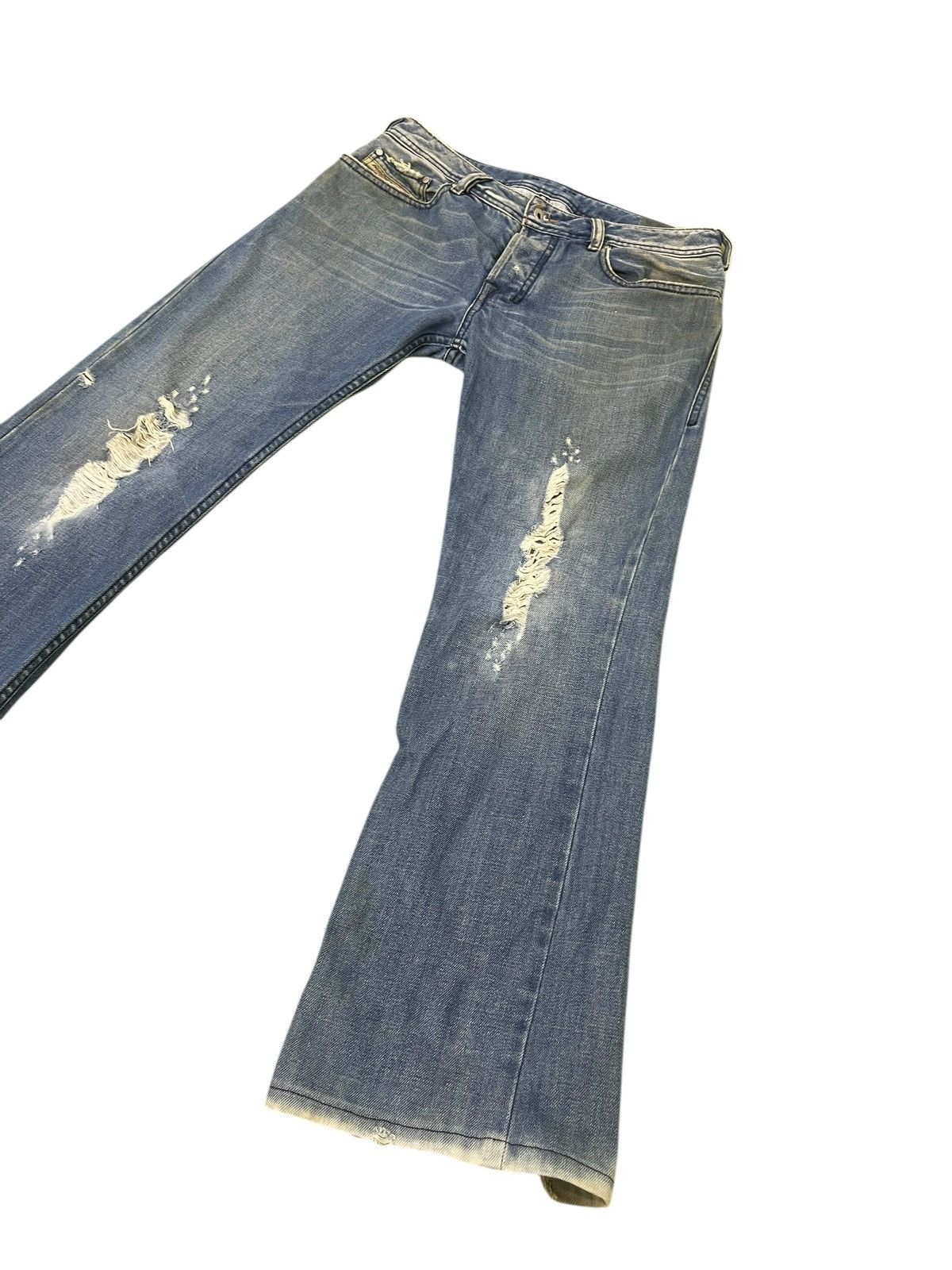 Diesel Flare Jeans Y2K Diesel Industries Distress Boot Cut 1🟦0 Size US 31 - 3 Thumbnail
