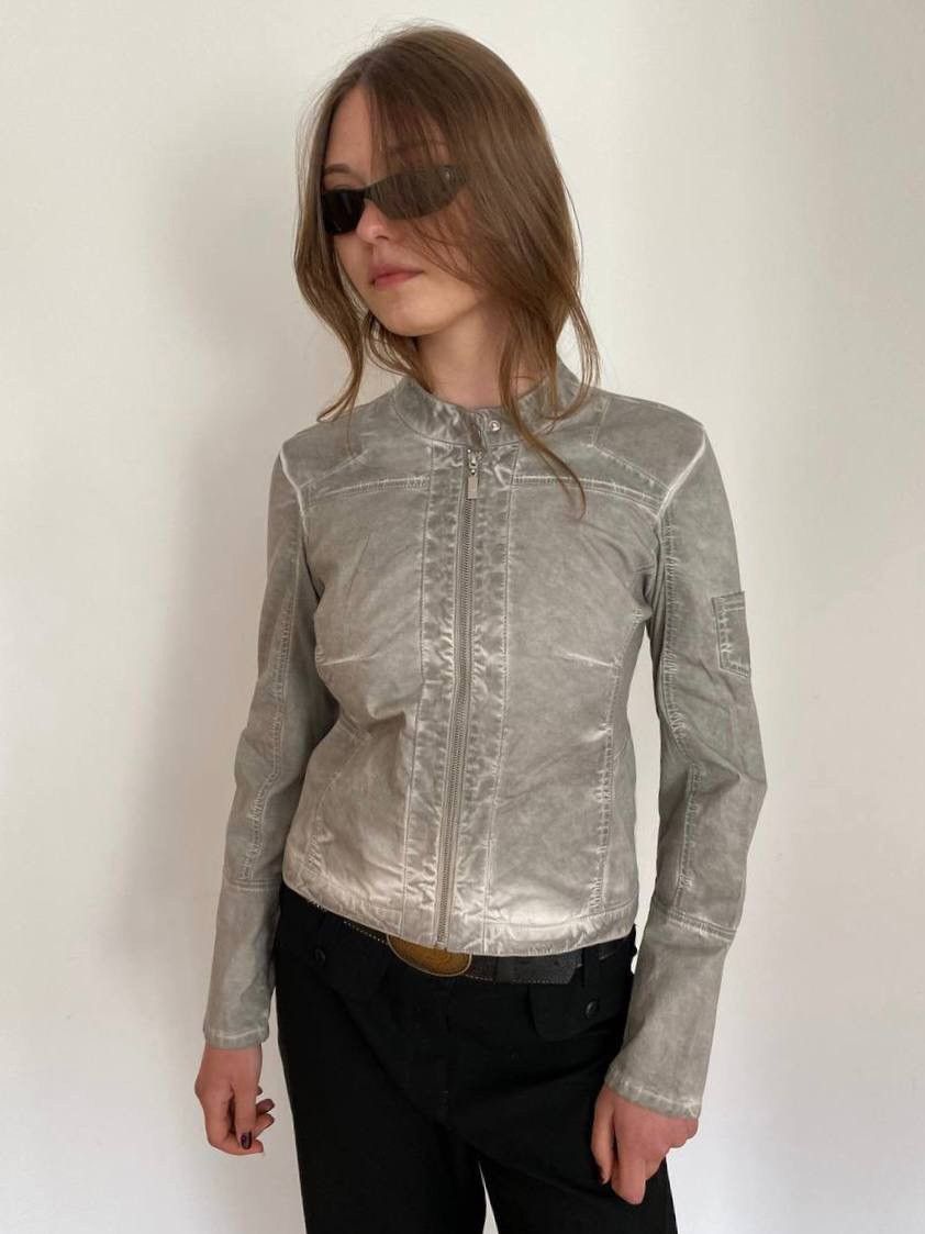 Vintage Vintage dirty grey tight jacket Size S / US 4 / IT 40 - 1 Thumbnail