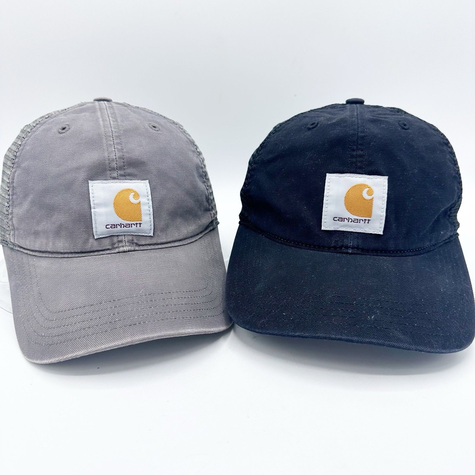 (2) Carhartt Patch Logo Canvas Snapback Mens Trucker Hats