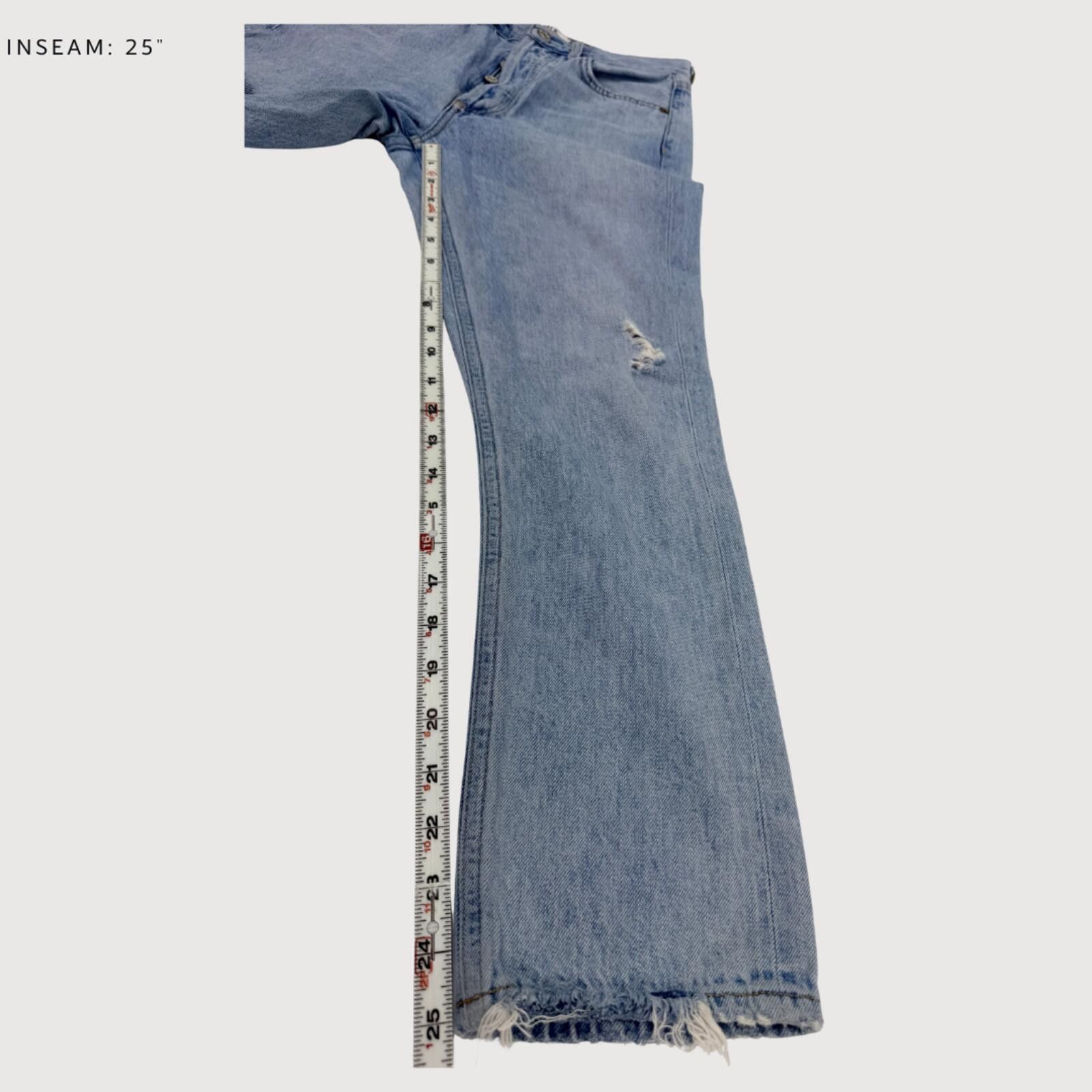 Agolde AGOLDE Riley Cropped Straight Jeans Light Wash 24 Size 24" / US 00 / IT 34 - 8 Thumbnail