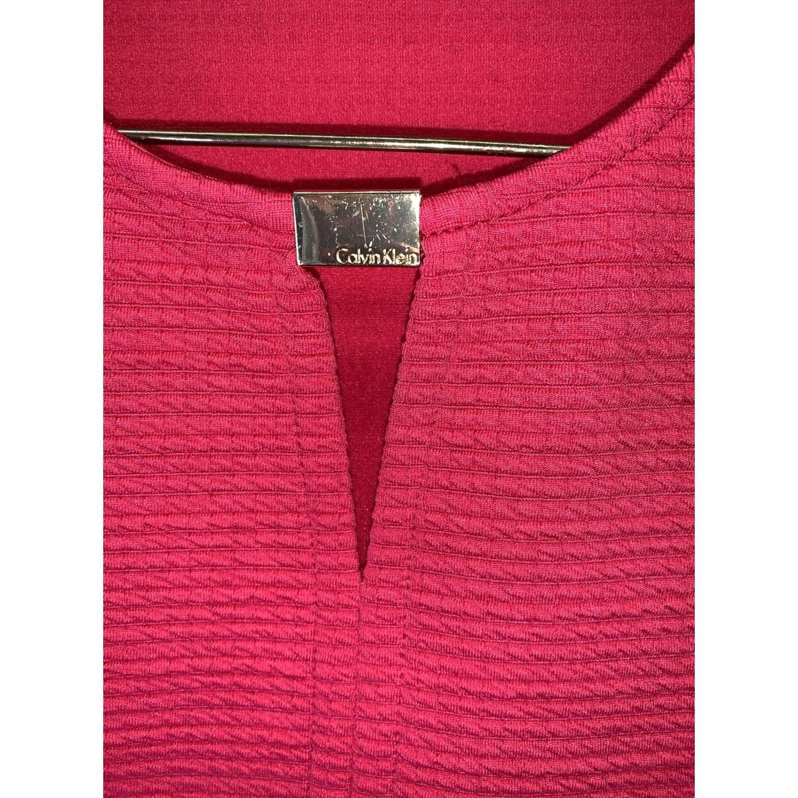Calvin Klein Calvin Klein Women’s Tank Pink Key Hole Logo Beaded Slim M Sleeveless Pullover Casual Workwear Shirt Womens Size M / US 6-8 / IT 42-44 - 4 Thumbnail