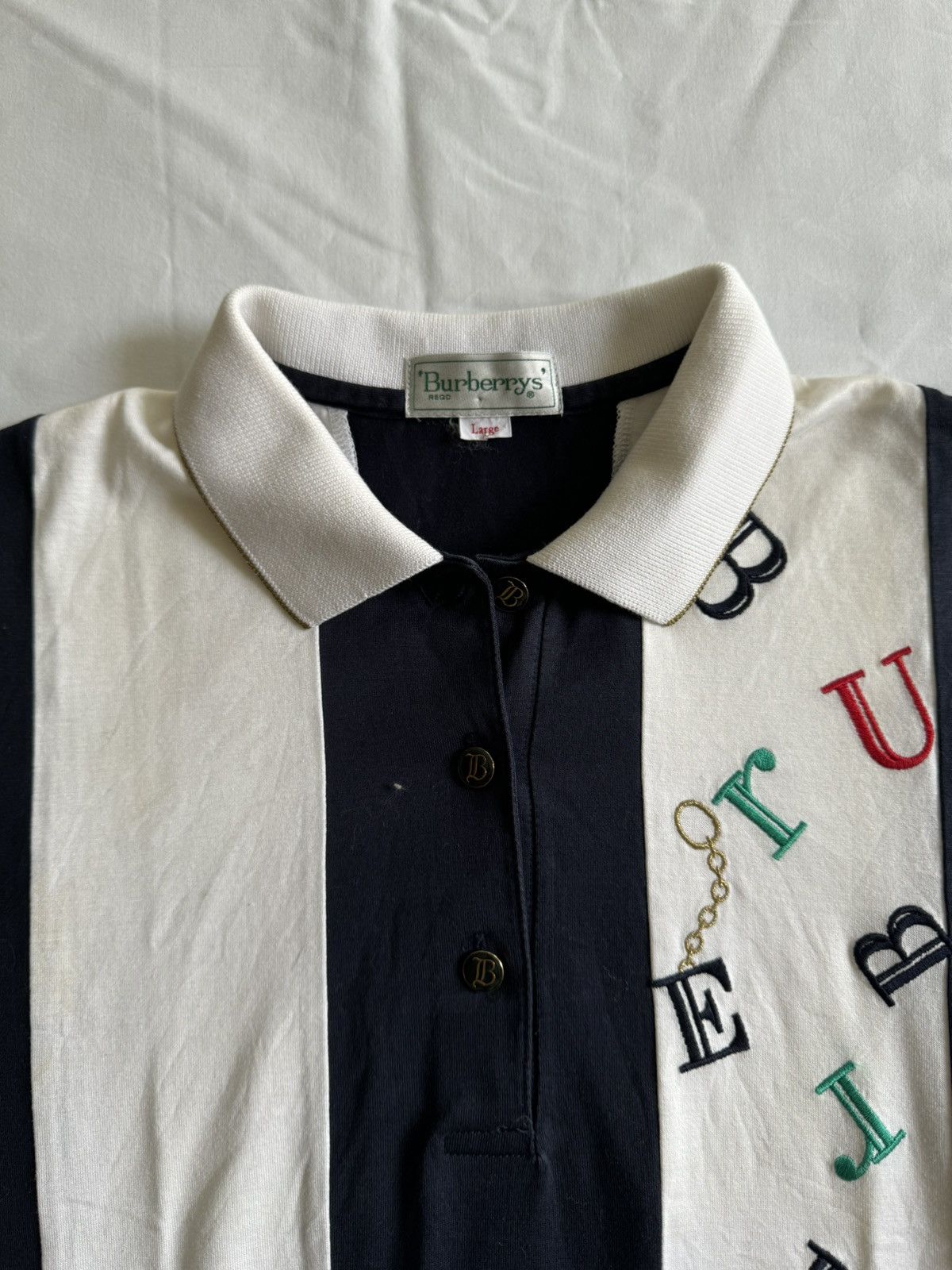 Burberry Vintage Burberry Alphabet Stripes Shirt Size US M / EU 48-50 / 2 - 4 Thumbnail