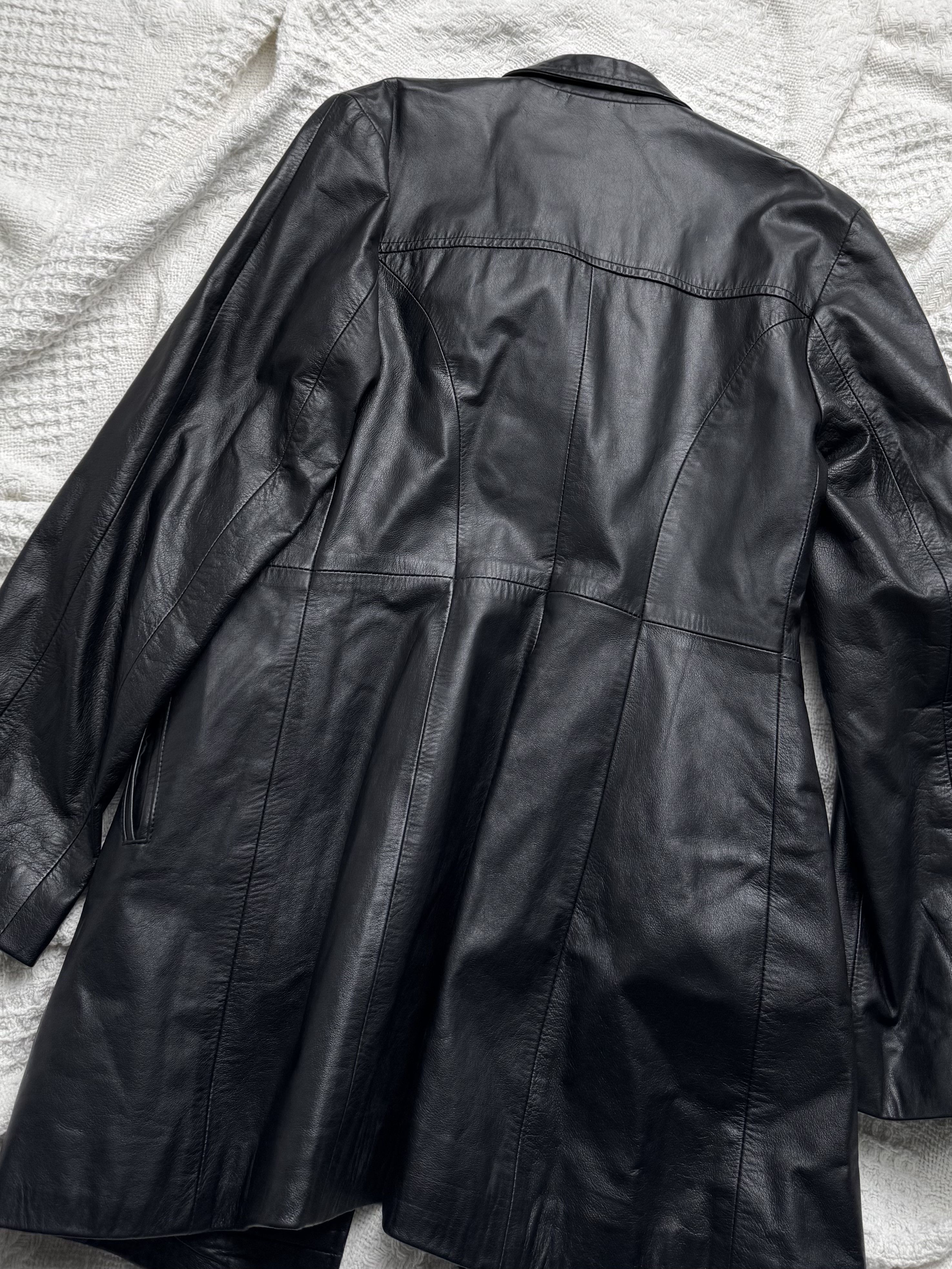 Vintage Vintage Leather Coat Jacket Button Front Mid Length Classic Size M / US 6-8 / IT 42-44 - 8 Thumbnail