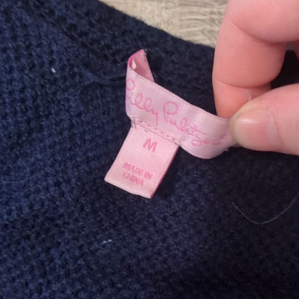 Lilly Pulitzer Lilly Pulitzer wool viscose blend navy sweater size medium Size M / US 6-8 / IT 42-44 - 2 Thumbnail