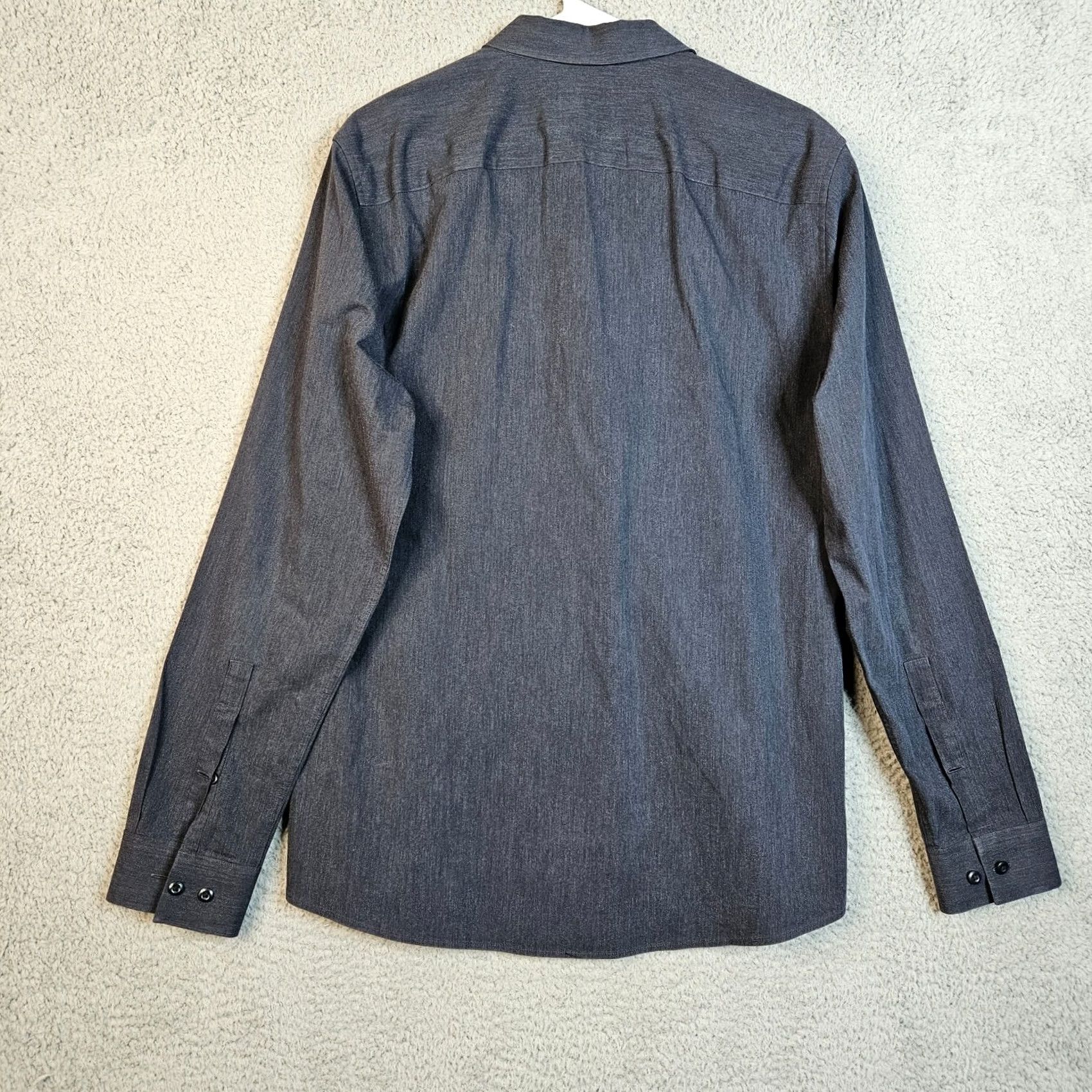 Vintage SC 01.ALGO Button-Up Shirt Mens Regular Cotton Stretch Long Sleeve Gray M Size US M / EU 48-50 / 2 - 4 Thumbnail