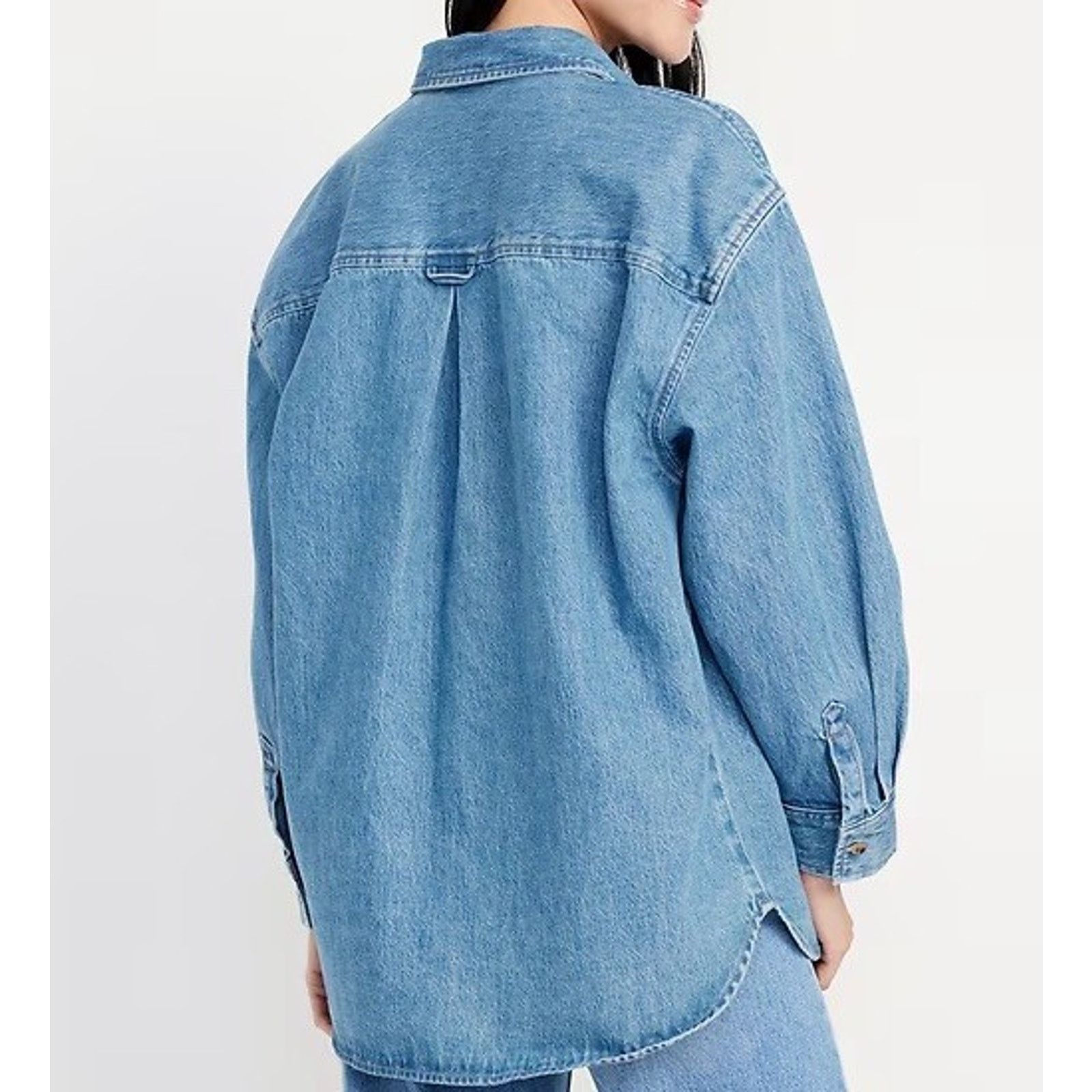 Old Navy Old Navy Medium Tall Oversized Boyfriend Denim Shirt NWT Size M / US 6-8 / IT 42-44 - 5 Thumbnail