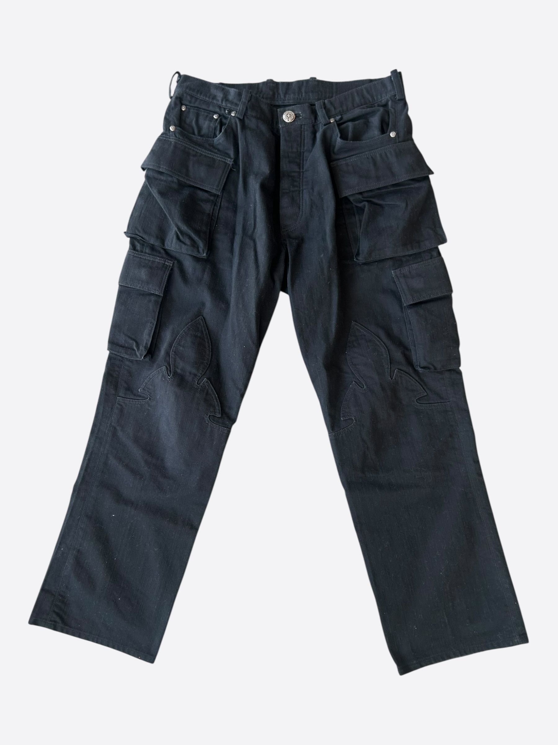 Chrome Hearts Chrome Hearts Black Fleur Cargo Pants Size US 33 - 1 Thumbnail