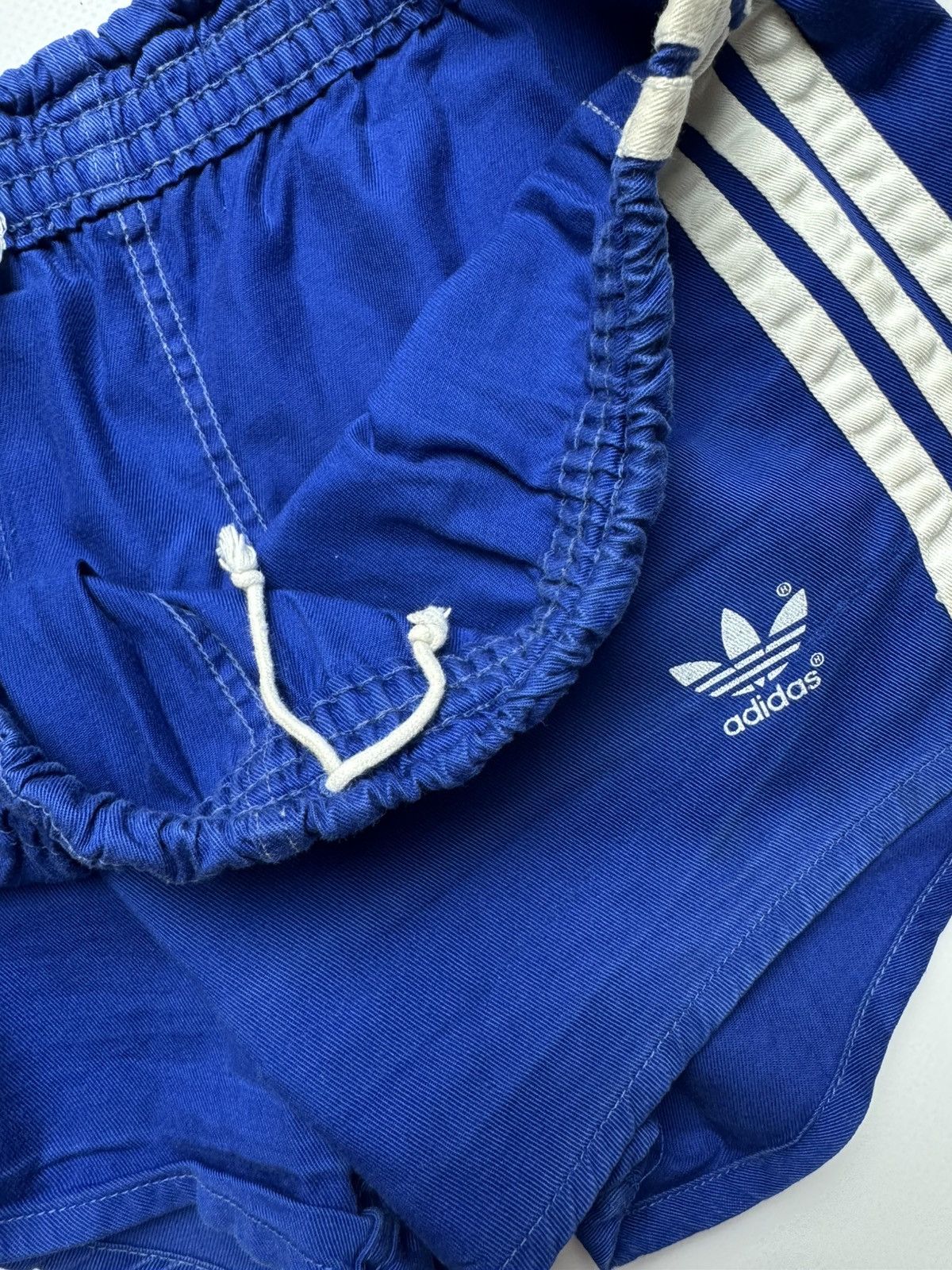 Adidas Vintage 80s Adidas Yugoslavia Cotton Sprinter Shorts — Blue Size US 33 - 8 Thumbnail