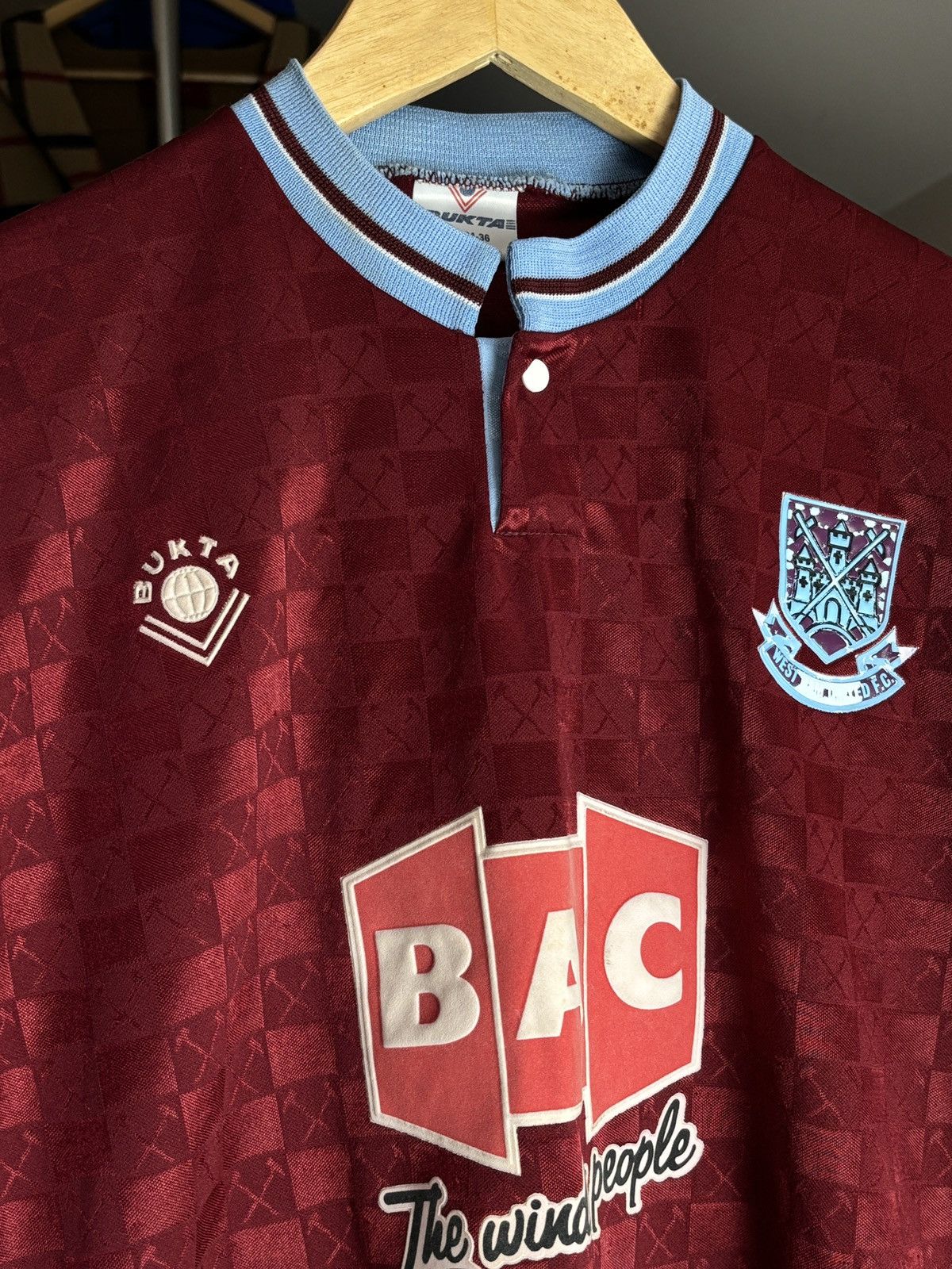 Vintage Archive 1990/91 West Ham United Soccer Jersey Vintage Bukta Size US S / EU 44-46 / 1 - 3 Thumbnail