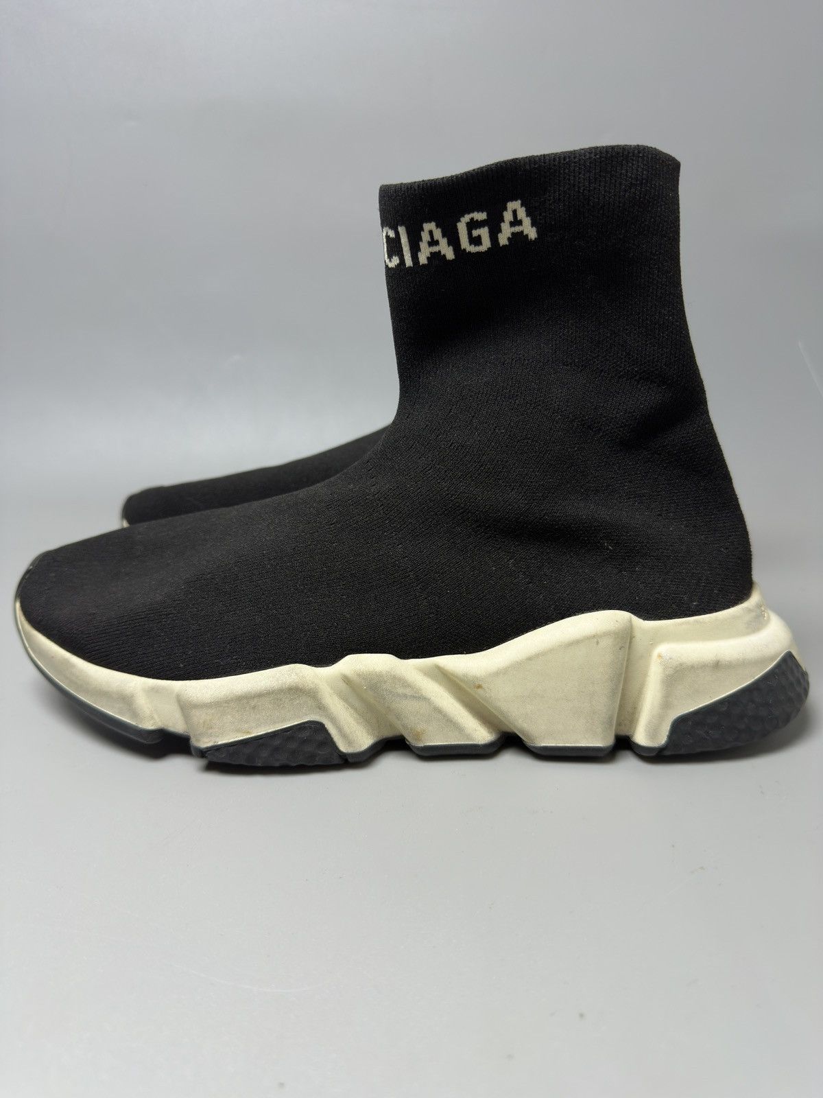 Balenciaga Balenciaga Black Knit Fabric Speed Trainer Size US 6 / EU 39 - 6 Thumbnail