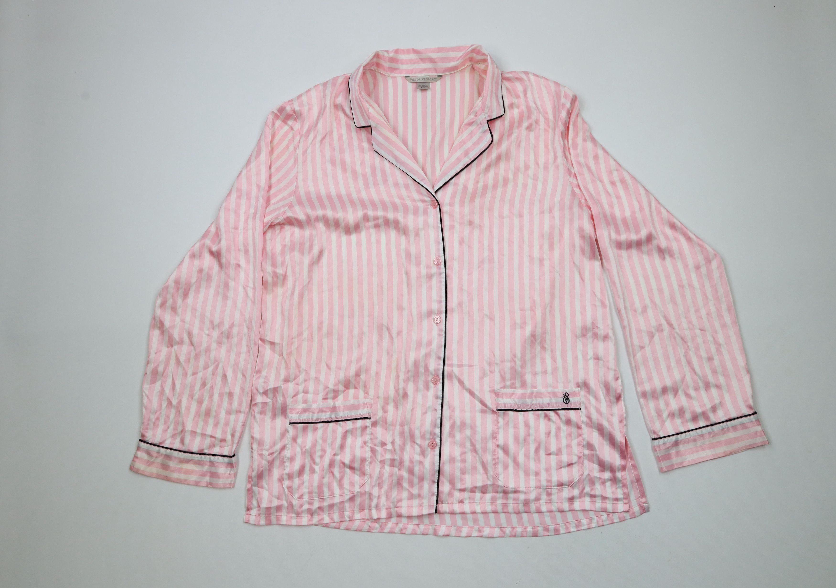 Victoria's Secret × Vintage Vintage Victoria's Secret Silky Polyester Striped Pajamas Size L / US 10 / IT 46 - 2 Thumbnail