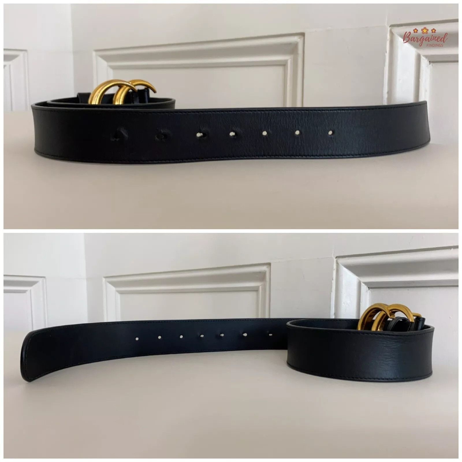 Gucci Gucci Smooth Calfskin Leather Gold Double G Buckle Belt Size ONE SIZE - 3 Thumbnail