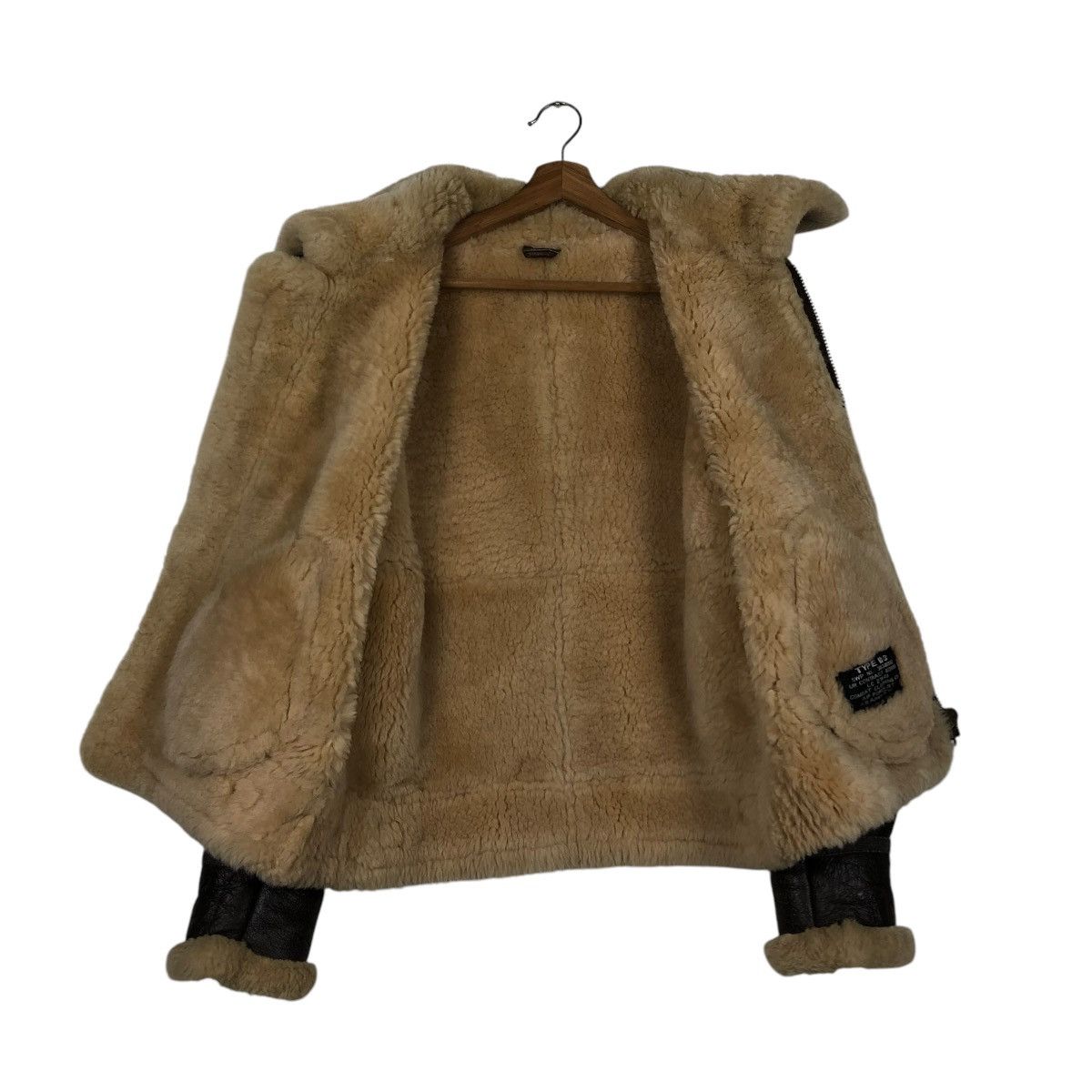 Vintage 🔥VINTAGE SHEARLING B-3 JACKET GENUINE LEATHER US ARMY STYLE Size US M / EU 48-50 / 2 - 15 Thumbnail