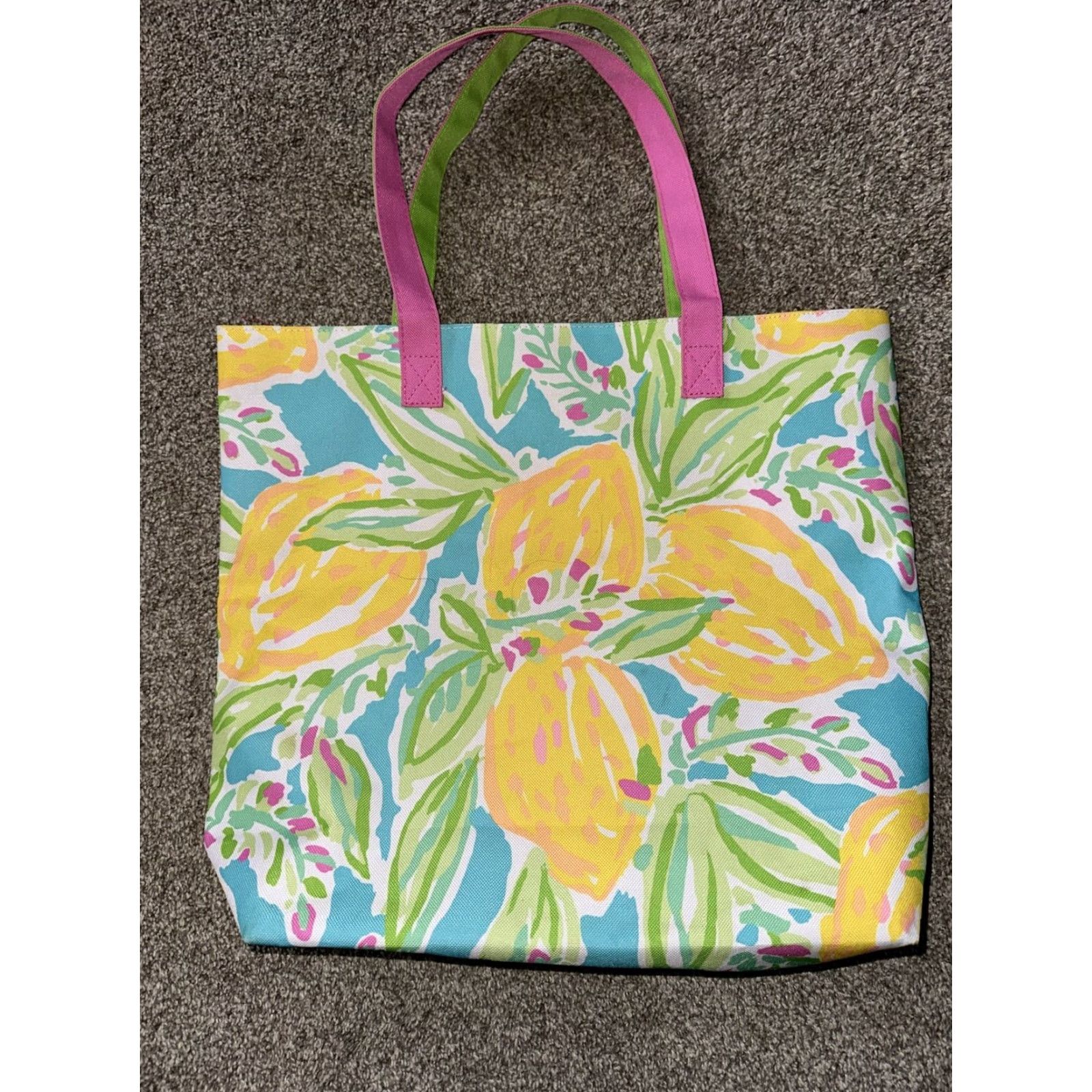 Lilly Pulitzer Lilly Pulitzer Tote Estee Lauder Canvas Lemon Beach Pink Multicolor Tote Woman Medium 15 in 16 in Open Closure Size ONE SIZE - 7 Thumbnail