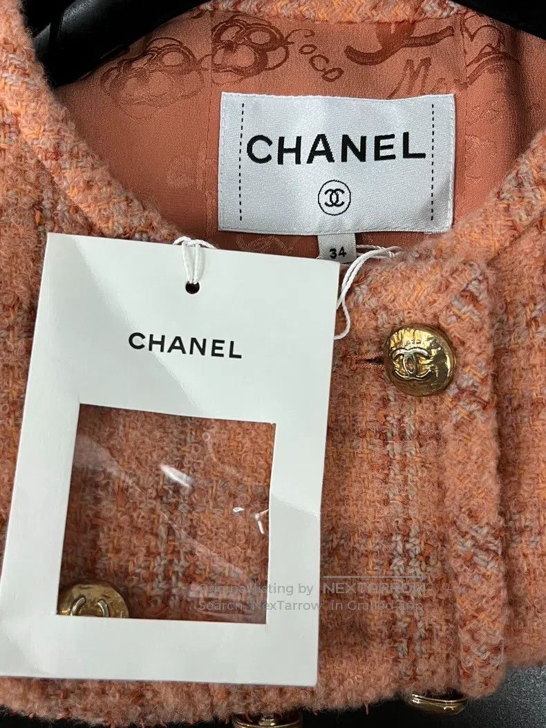 Chanel Chanel 24A Manchester orange soft double-breasted jacket Size XXS / US 00 / IT 34 - 4 Thumbnail