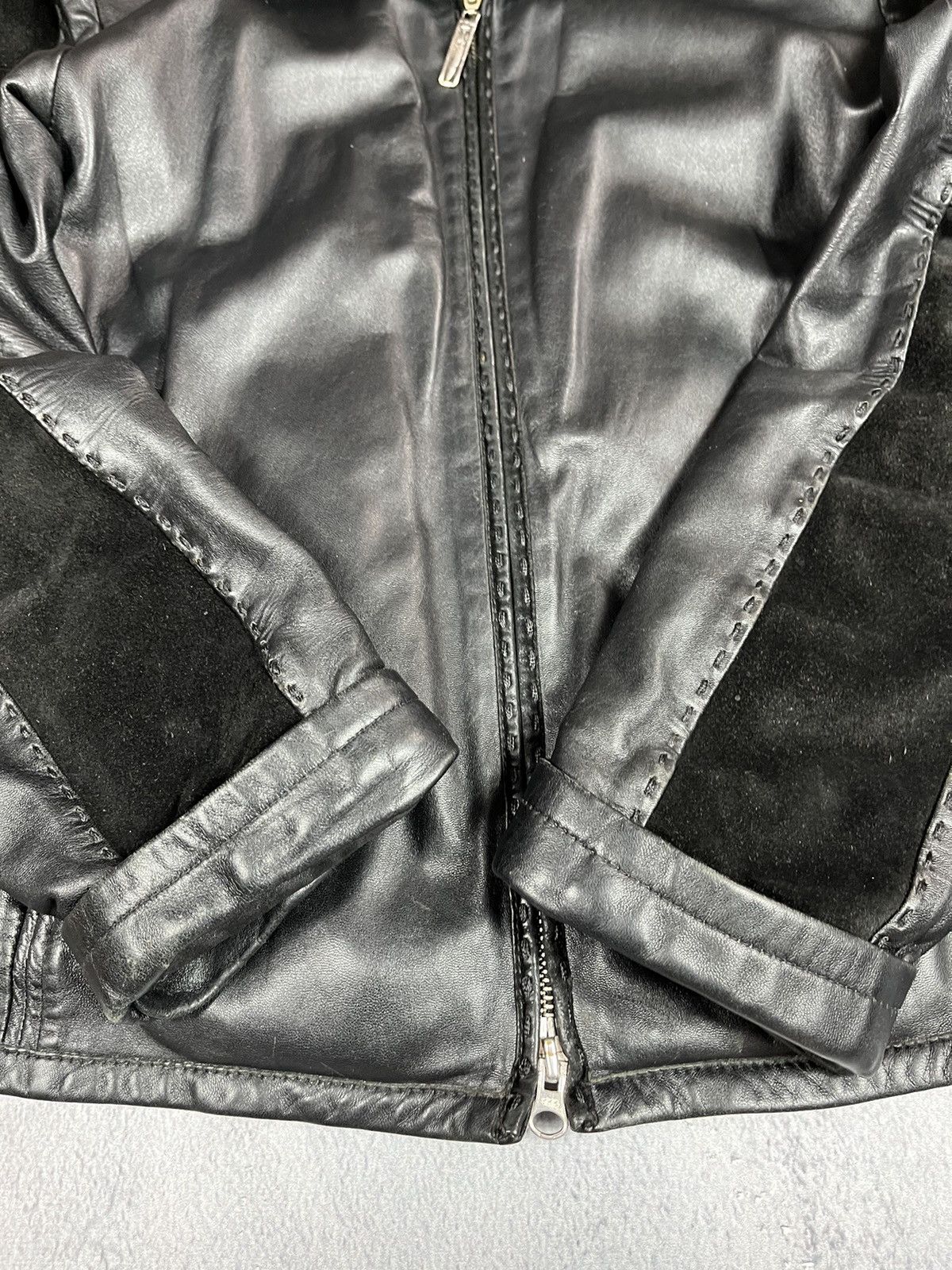 Vintage Vintage 90s Leather zip Jacket biker streetwear style Size US M / EU 48-50 / 2 - 4 Thumbnail