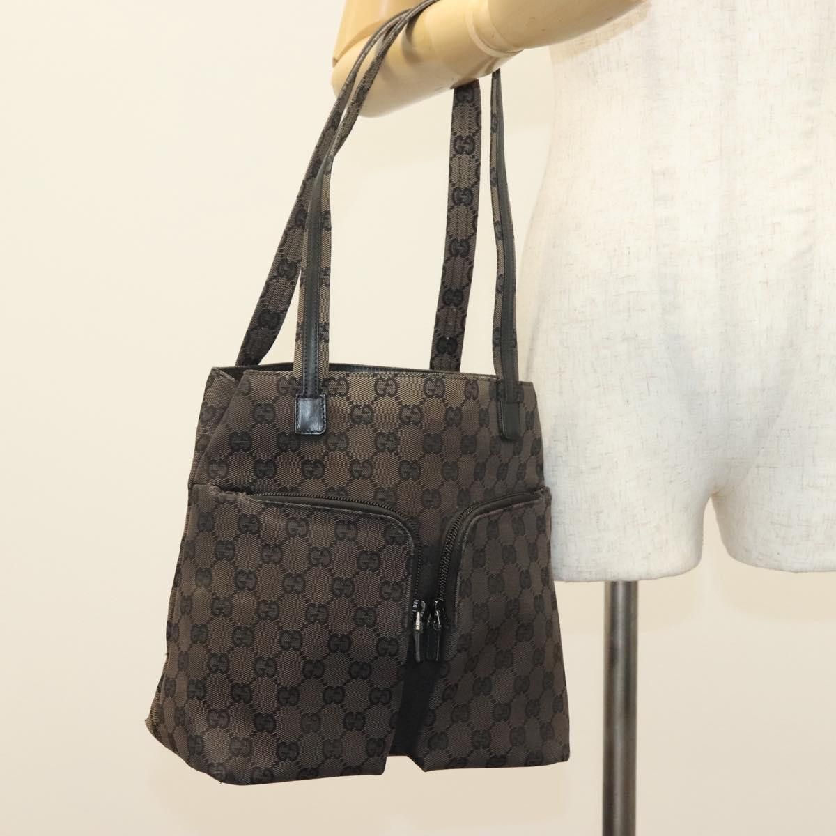 Gucci GUCCI GG Canvas Tote Bag Black Silver 002 1076 002 1076 Size ONE SIZE - 21 Thumbnail
