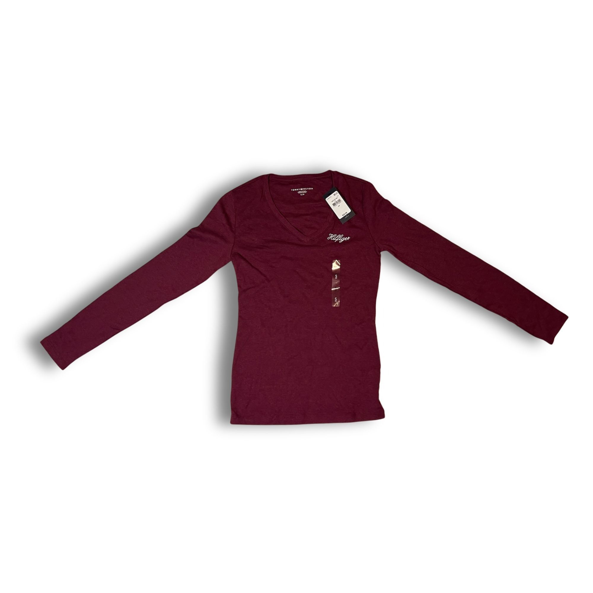 Other Tommy Hilfiger Womens Long Sleeve Maroon Shirt Size S Cotton Size S / US 4 / IT 40 - 2 Thumbnail