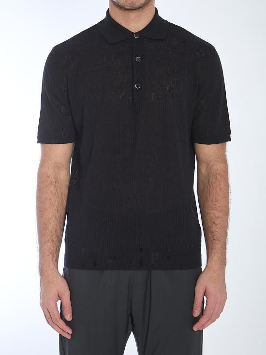 BARENA Men Polo Shirts KNU5110 BLACK