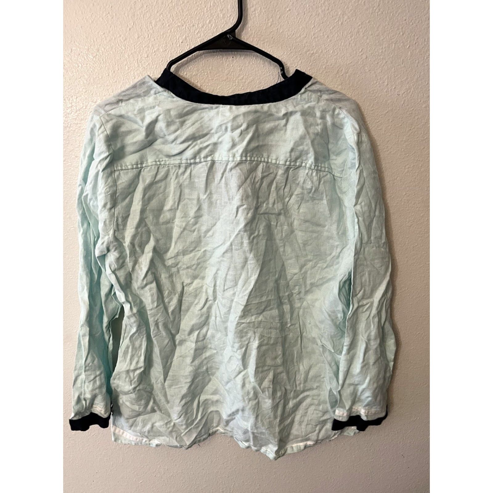 Talbots TALBOTS Light Blue Linen Blouse Long Sleeve Large Womens Size L / US 10 / IT 46 - 2 Thumbnail