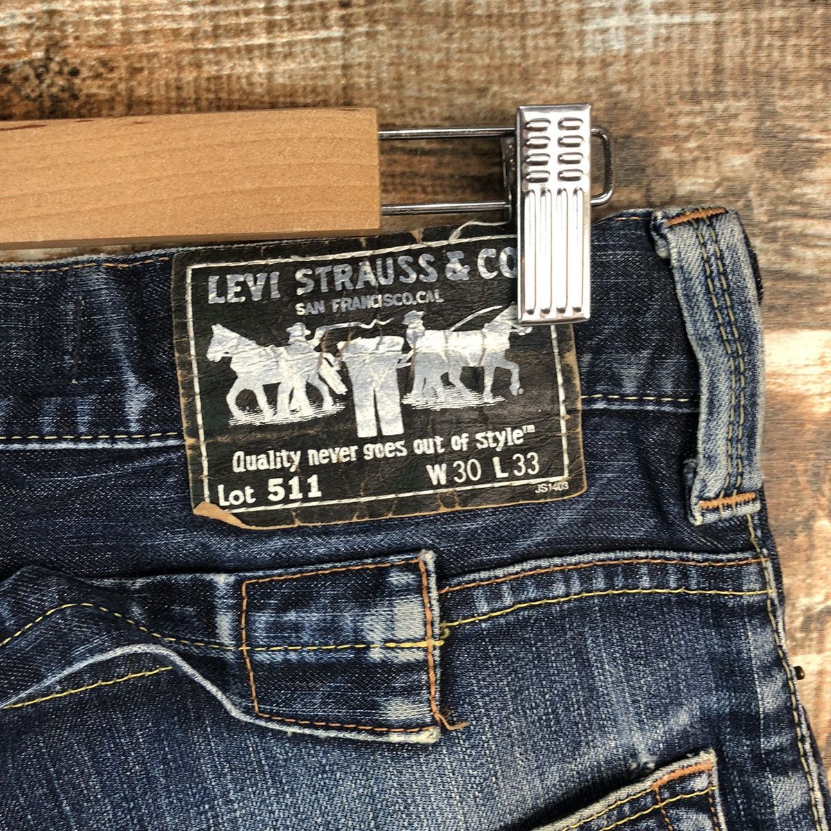 Levi's DLL Levis 511 Slim Fit Blue Denim Pants #C125 Size US 30 / EU 46 - 17 Thumbnail