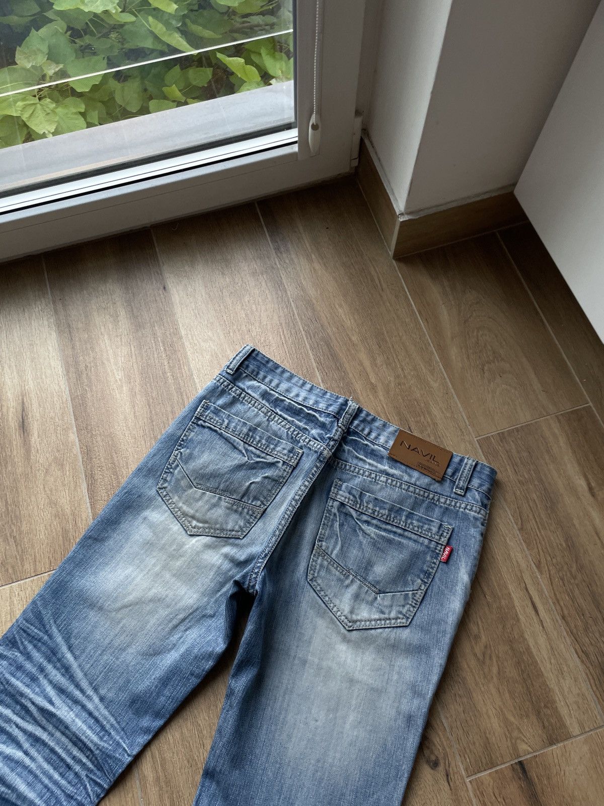 Japanese Brand Vintage Flared Jeans Baggy Mud Washed Distressed Faded Y2K Size US 34 / EU 50 - 7 Thumbnail
