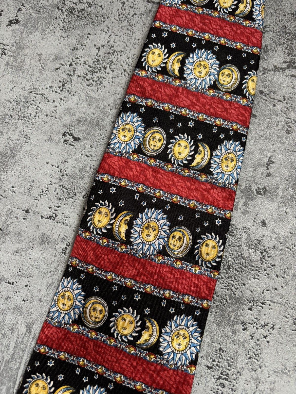 Designer Vintage ALPI Silk Tie Sun Retro Size ONE SIZE - 5 Thumbnail