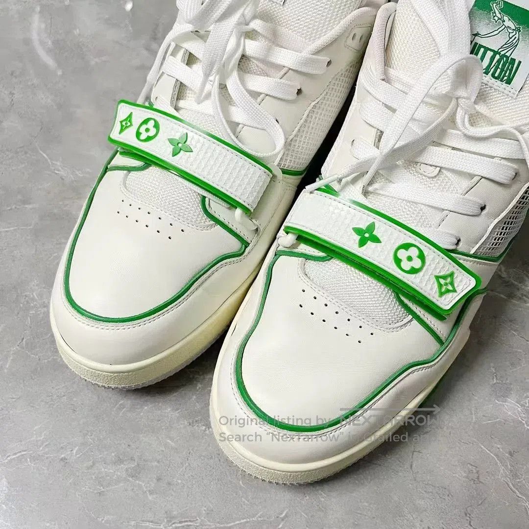Louis Vuitton Louis Vuitton LV White Green Velcro Trainer. Size US 10 / EU 43 - 3 Thumbnail