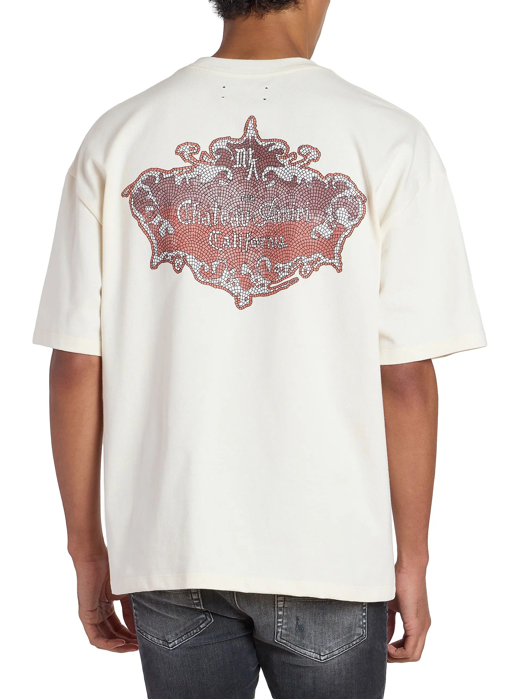 Amiri os11x0526 Chateau Crest Logo Oversized T-Shirt in White Size US M / EU 48-50 / 2 - 5 Thumbnail