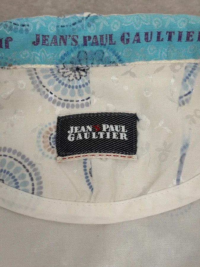 Jean Paul Gaultier 2000s Jean Paul Gaultier White & Blue Abstract Jacket Size S / US 4 / IT 40 - 13 Thumbnail