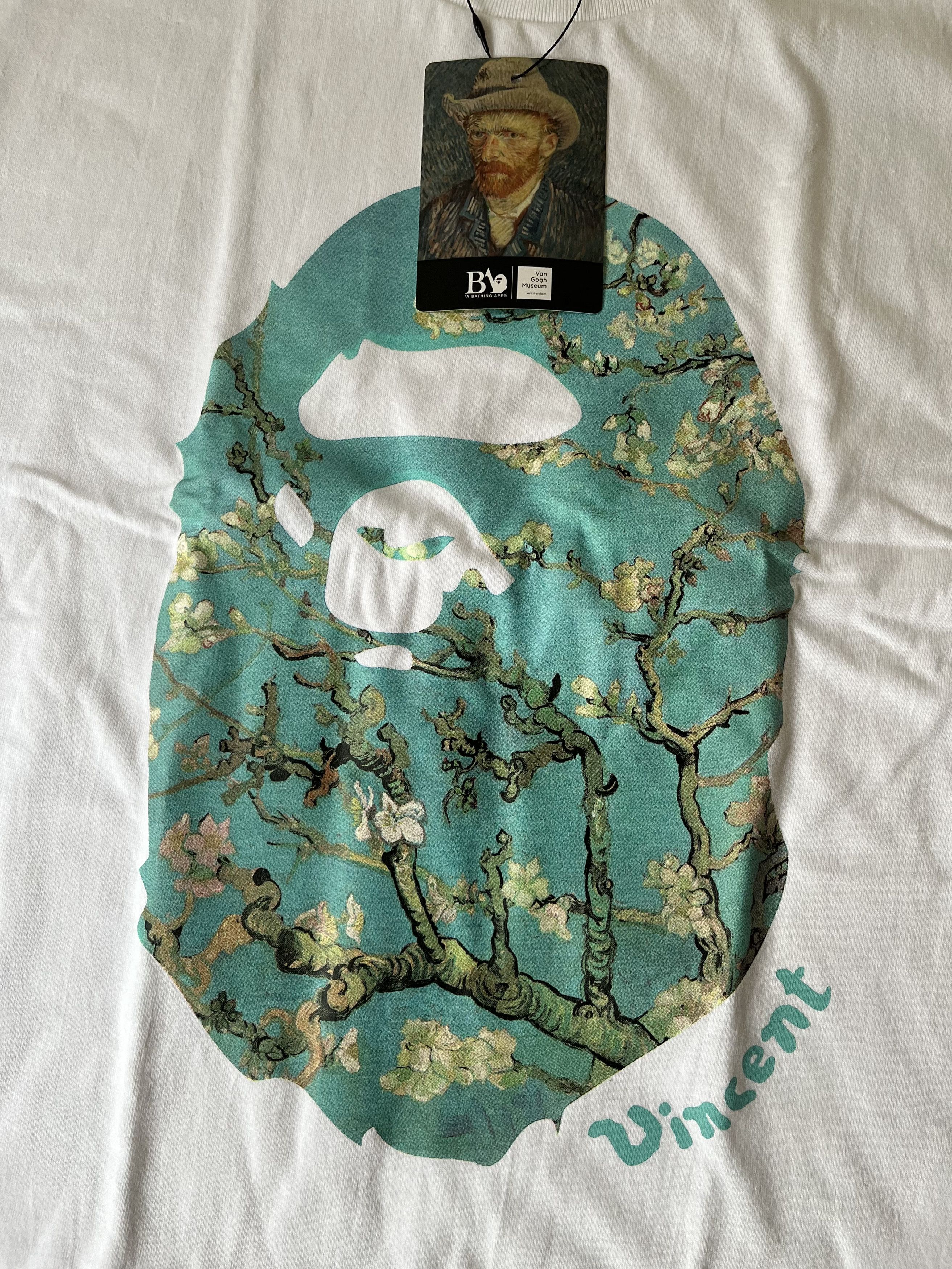 Bape BAPE VAN GOGH MUSEUM APE HEAD CANVAS ART TEE WHITE Size US XL / EU 56 / 4 - 15 Thumbnail