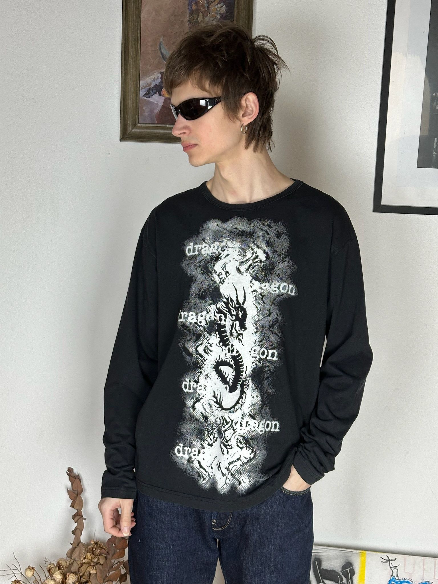 Japanese Brand Vintage Dolce & Gabanna Style dragon tribal Longsleeve Size US M / EU 48-50 / 2 - 2 Thumbnail